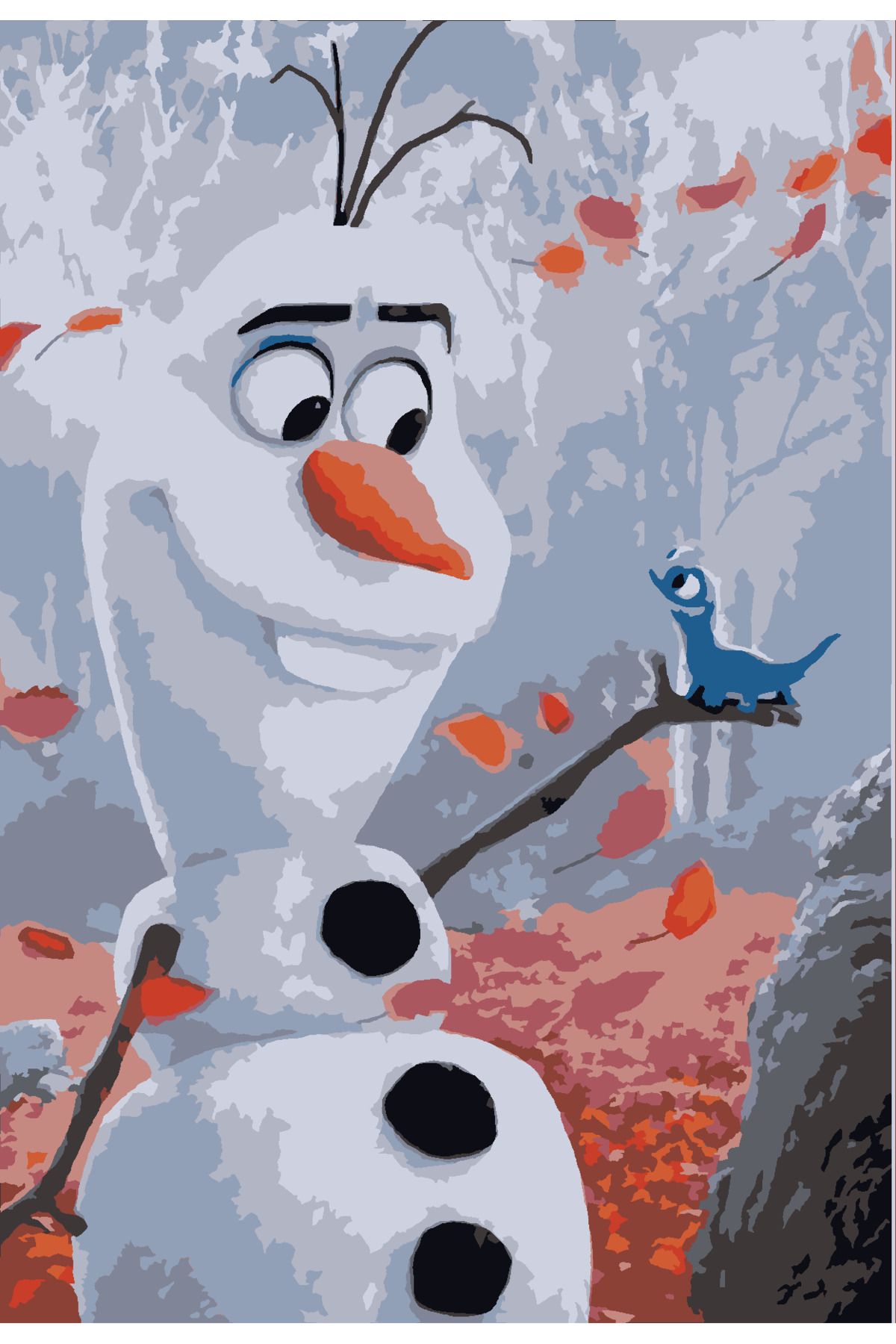 Hobiart-Olaf Frozen Canvas Painting by Numbers Set for Kids Including Paint and Brush 2