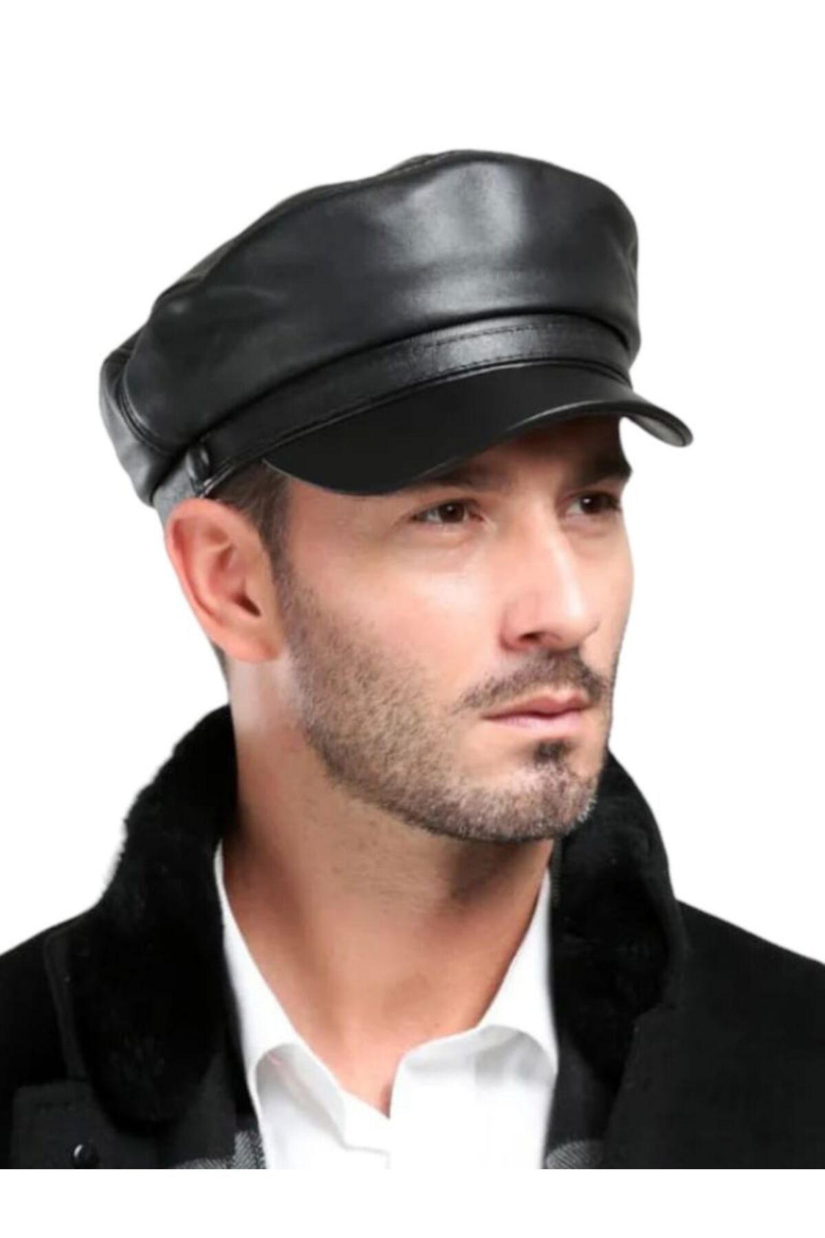 Leather shop captain hat