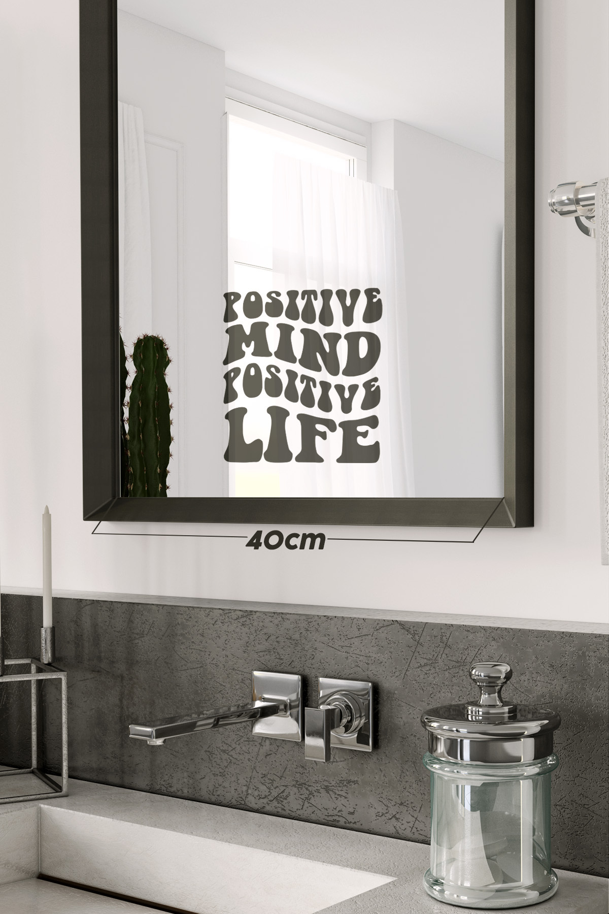 Positive Mind Motivation Decorative Mirror/Glass Text Label Sticker 18x22cm