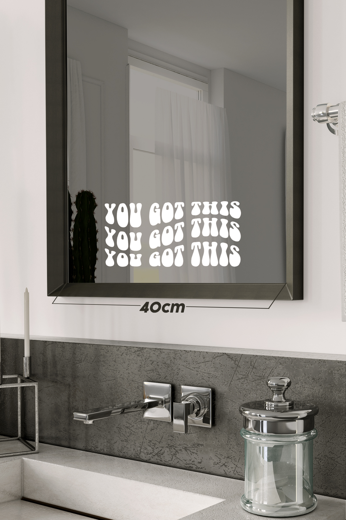 Positive Energy Motivation Decorative Mirror/Glass Text Label Sticker 18x8cm