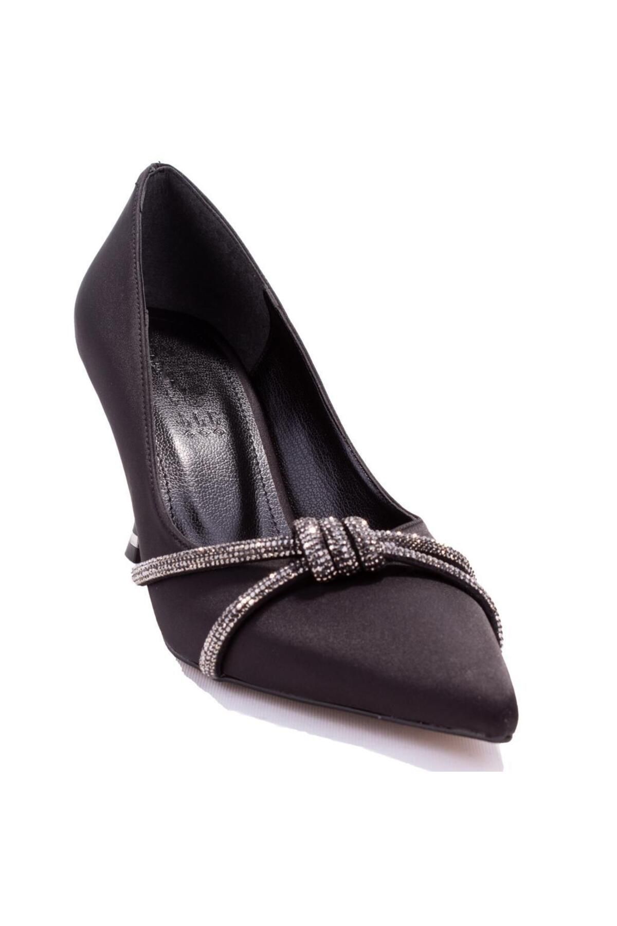 Black satin store evening shoes