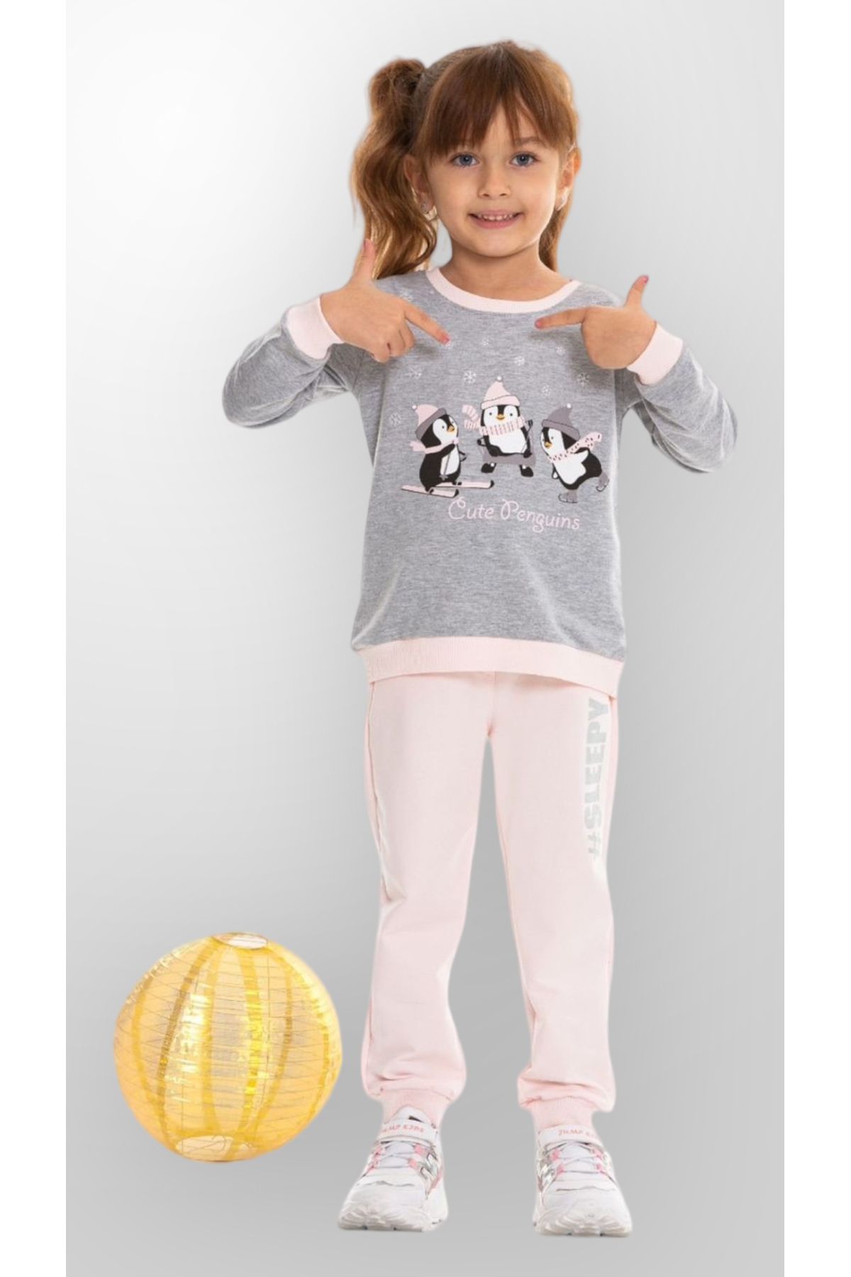 Cicitime Girl s Cotton Penguin Printed Seasonal Tracksuit Set