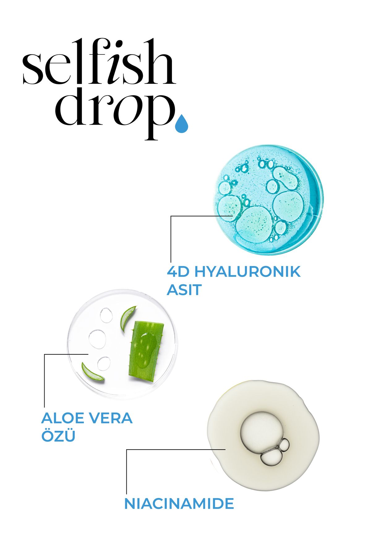 Selfish Drop-Hydrate Harmony 4D Hyaluronic Acid Rejuvenating and Moisturizing Serum 30 ml 3
