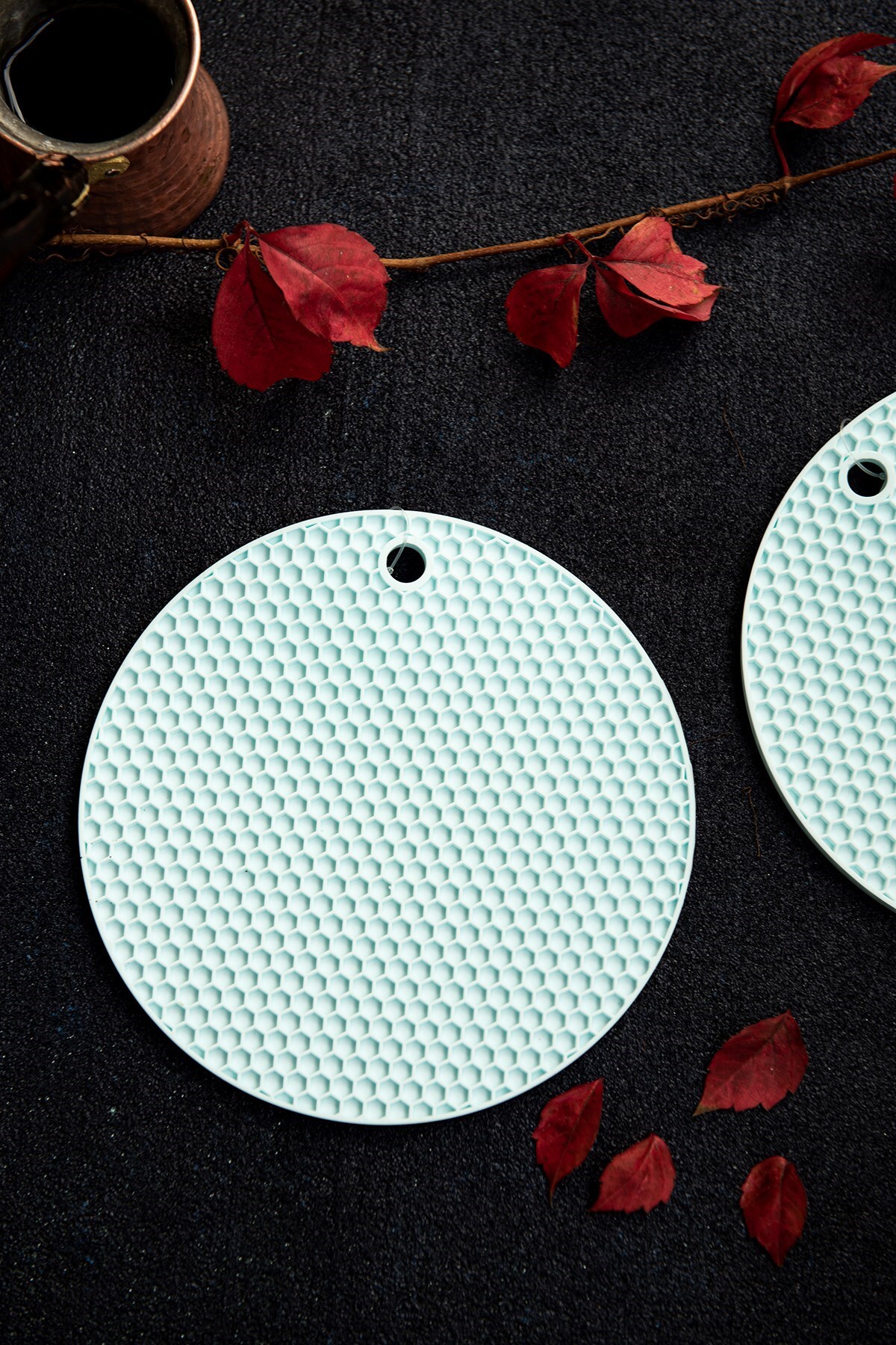 Anı Home Su Yeşili Petek Desenli Silikon Nihale