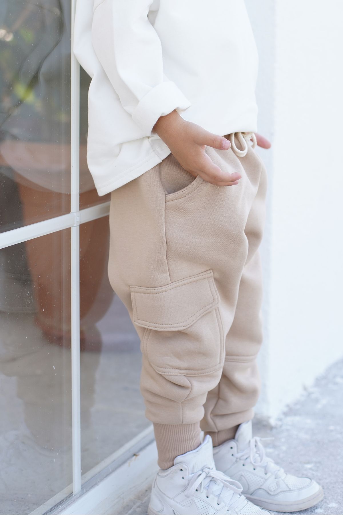 White tracksuit bottoms top child