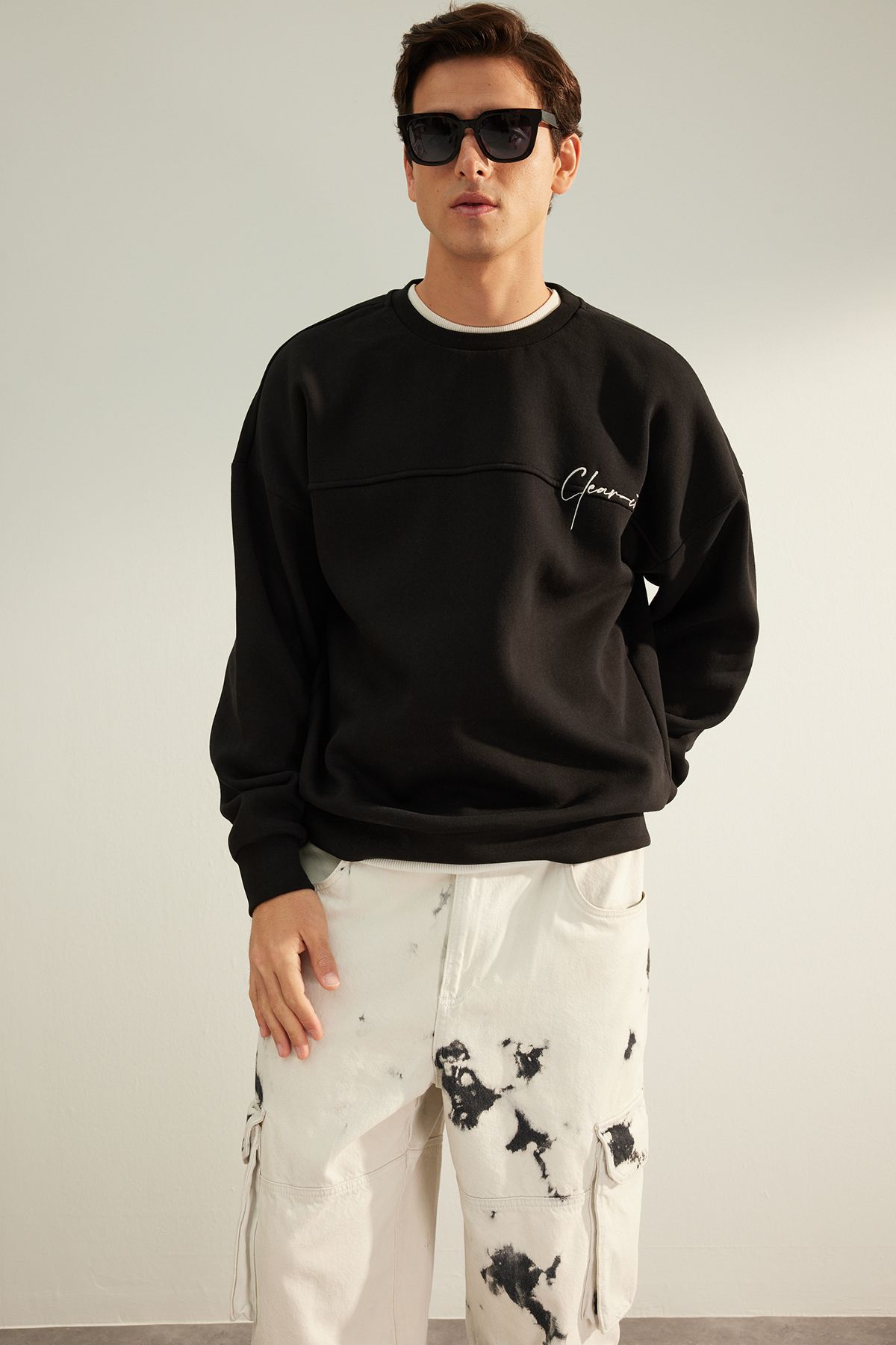 Mens black hot sale sweatshirt designer