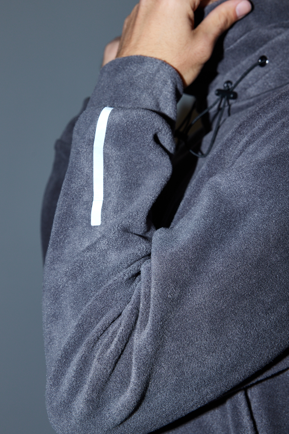  Trendyolmilla Man Premium Antrasit Oversize/Normal Kesim Bask?l? Anti-pilling Polar Sweatshirt