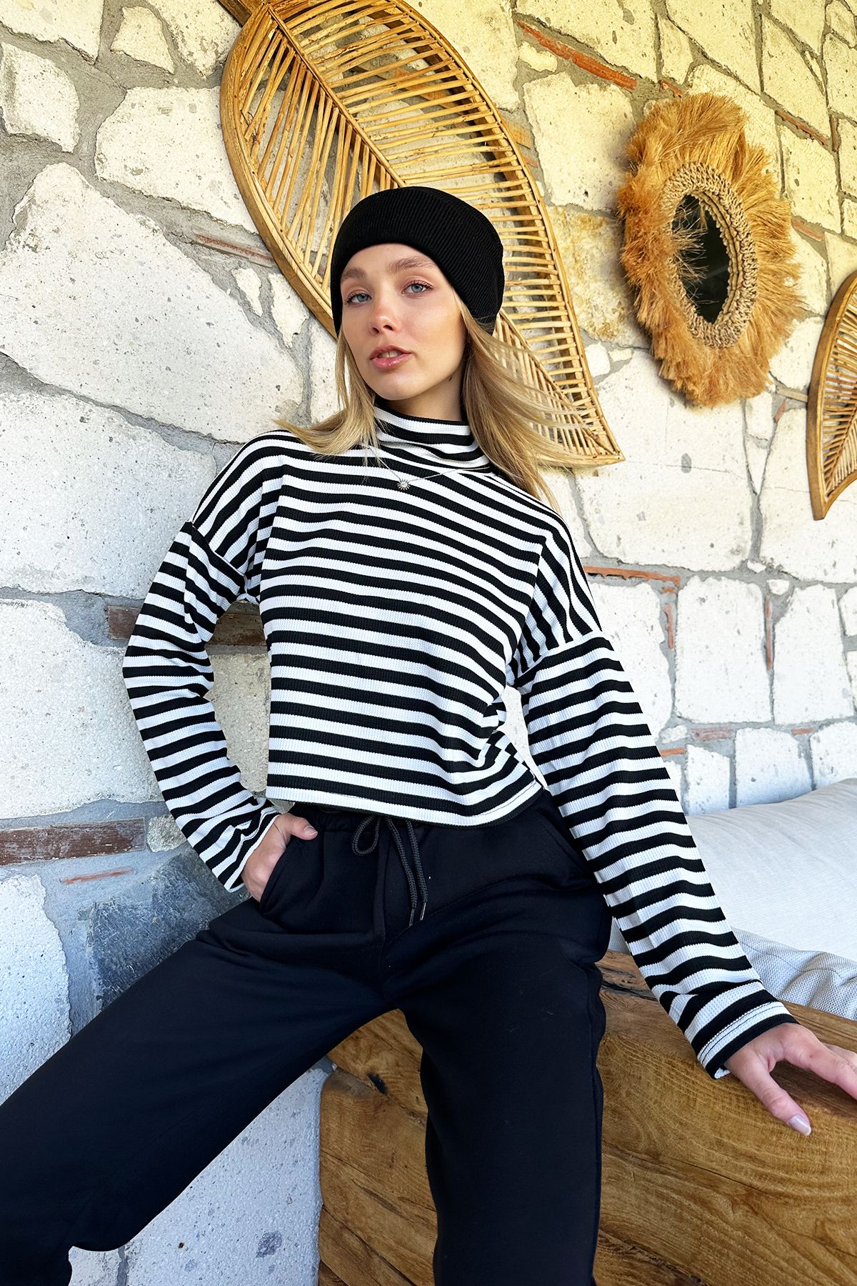 Alc striped turtleneck hotsell