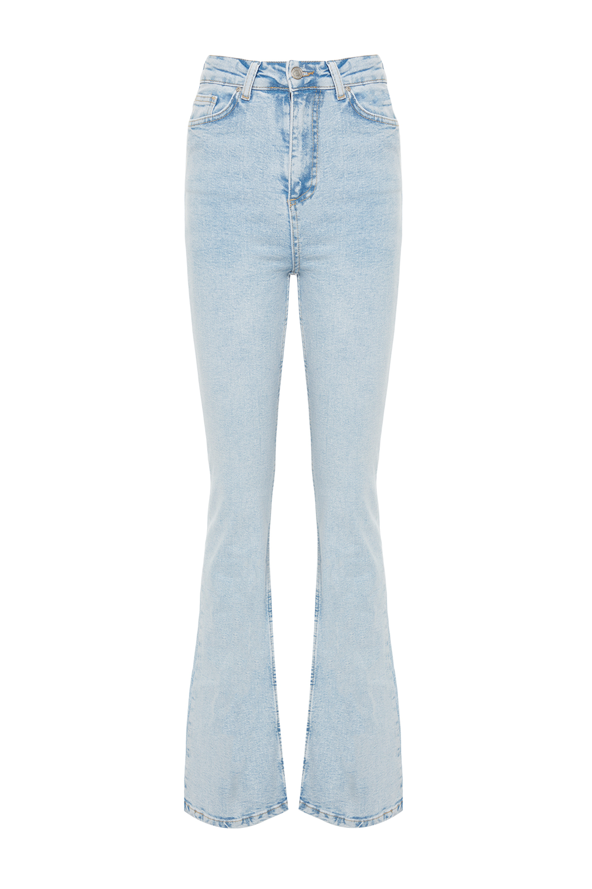Trendyolmilla  Açık Mavi Yüksek Bel Orta Esnek Flare Jeans İspanyol Paça TWOAW24JE00083 - Görsel 8