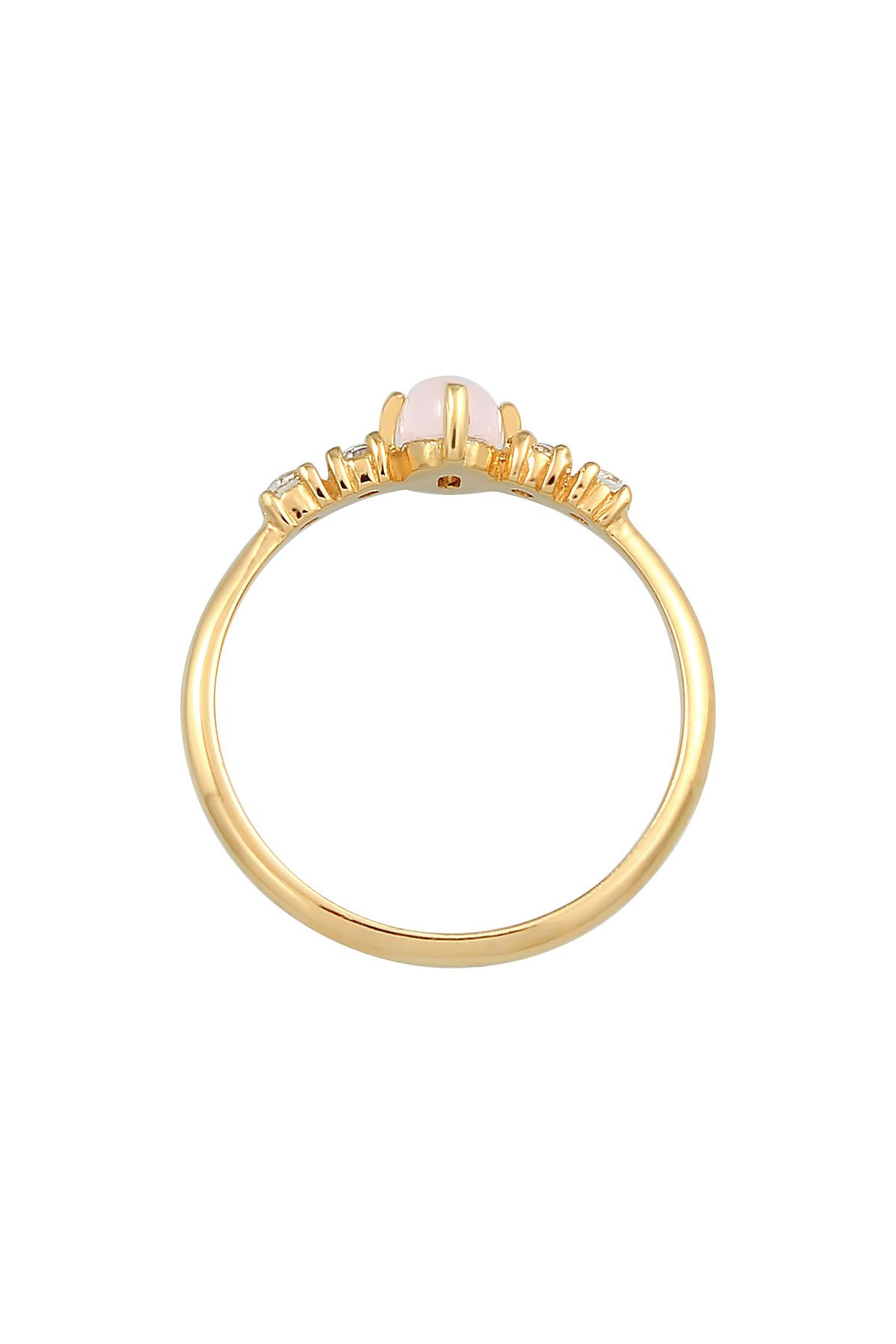 ELLI-Ring aus 925er-Sterlingsilber mit rosa Quarz-Topas-Glanz 3