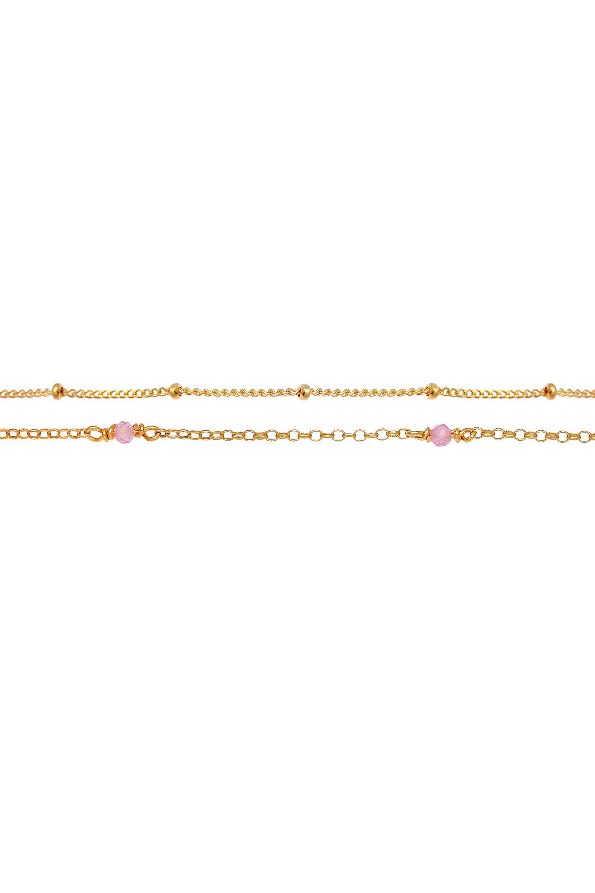 ELLI-Halskette aus 925er-Sterlingsilber – mit rosa Quarzperlen, Damen-Schichtwasserzeichen-Trend 2