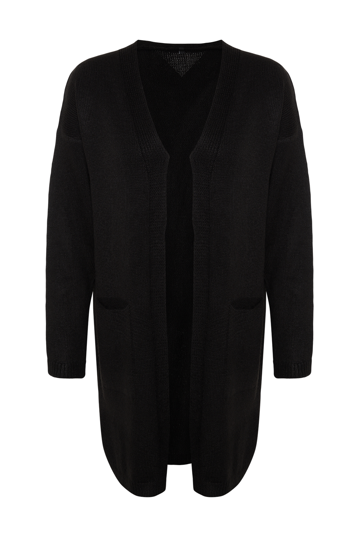 Trendyolmilla  Siyah Yumuşak Dokulu Cep Detaylı Triko Hırka TWOAW24HI00381 - Görsel 6