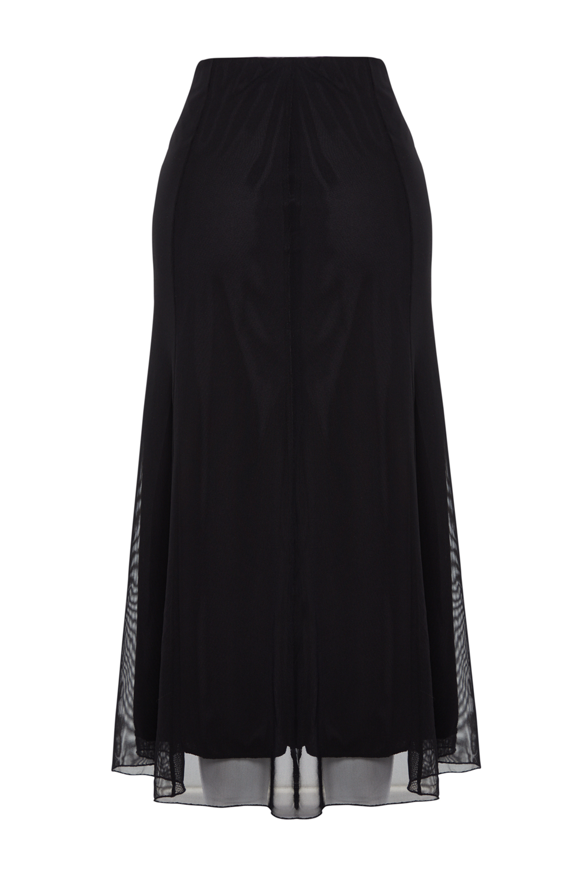 Trendyolmilla  Siyah Astarlı Tül Maxi Örme Etek TWOAW24ET00130 - Görsel 13