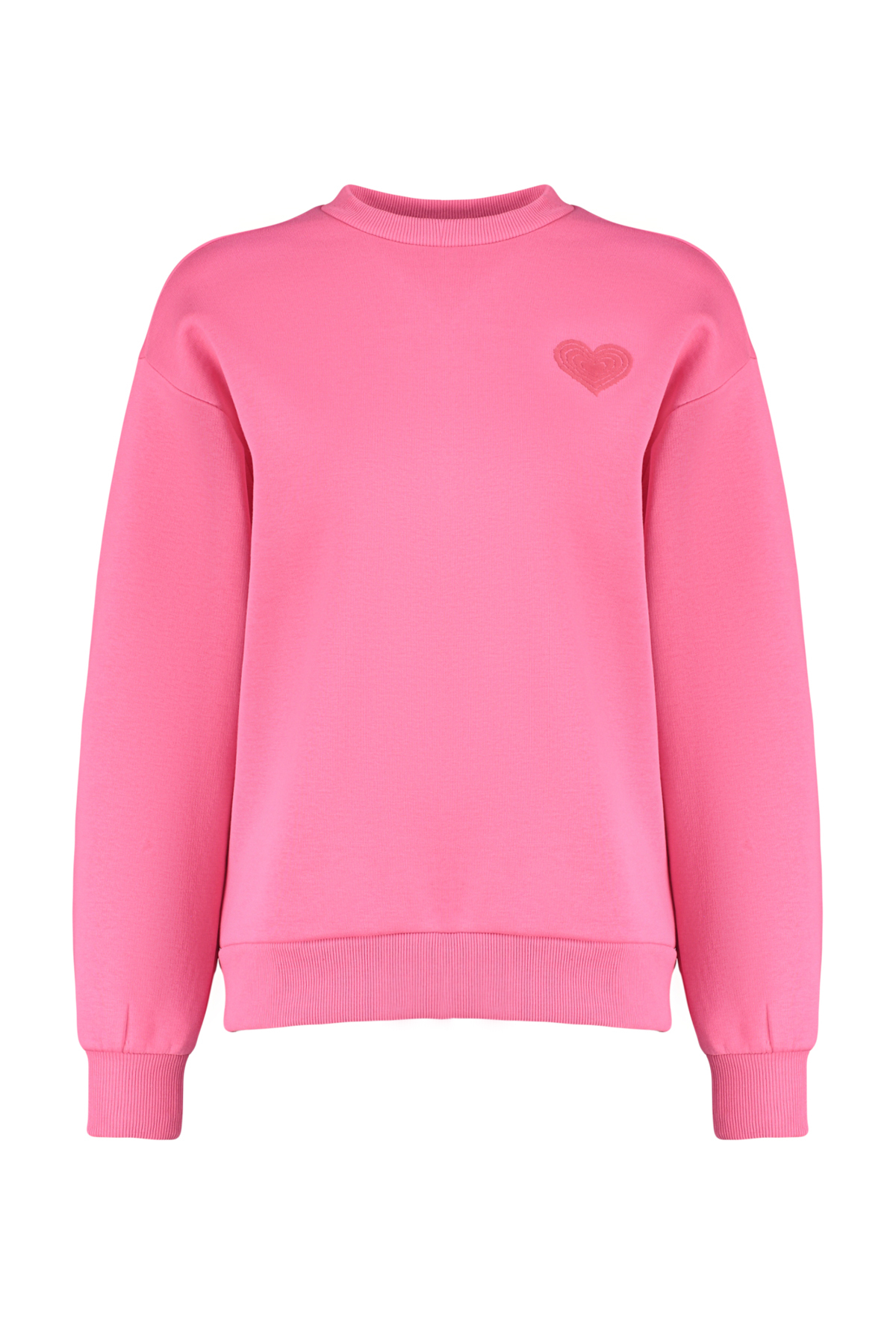 Trendyolmilla  Pembe Kalın İçi Polarlı Göğüs ve Sırt Kabartma Baskılı Oversize Örme Sweatshirt TWOAW24SW00226 - Görsel 7