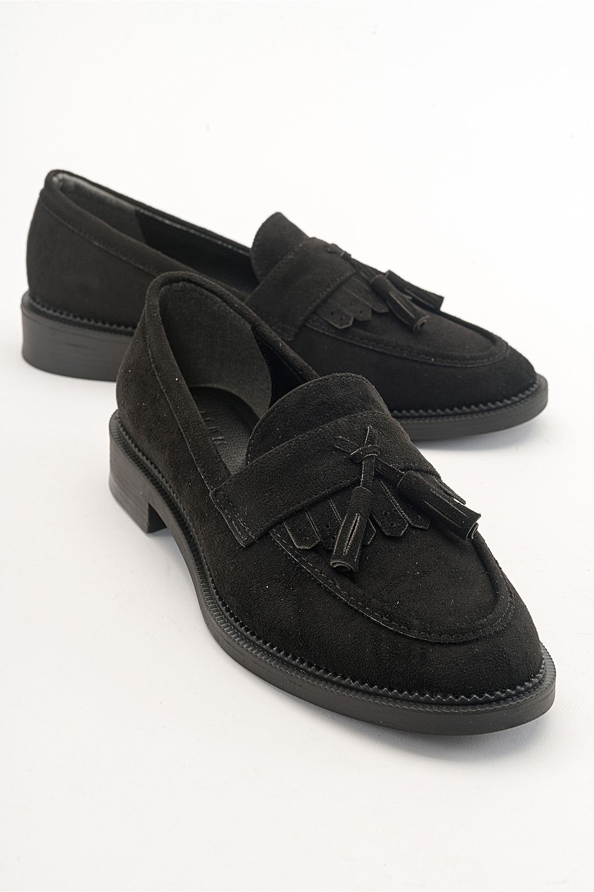 LuviShoes Czarne Zamszowe Mokasyny Damskie Lily Kobieta - 40