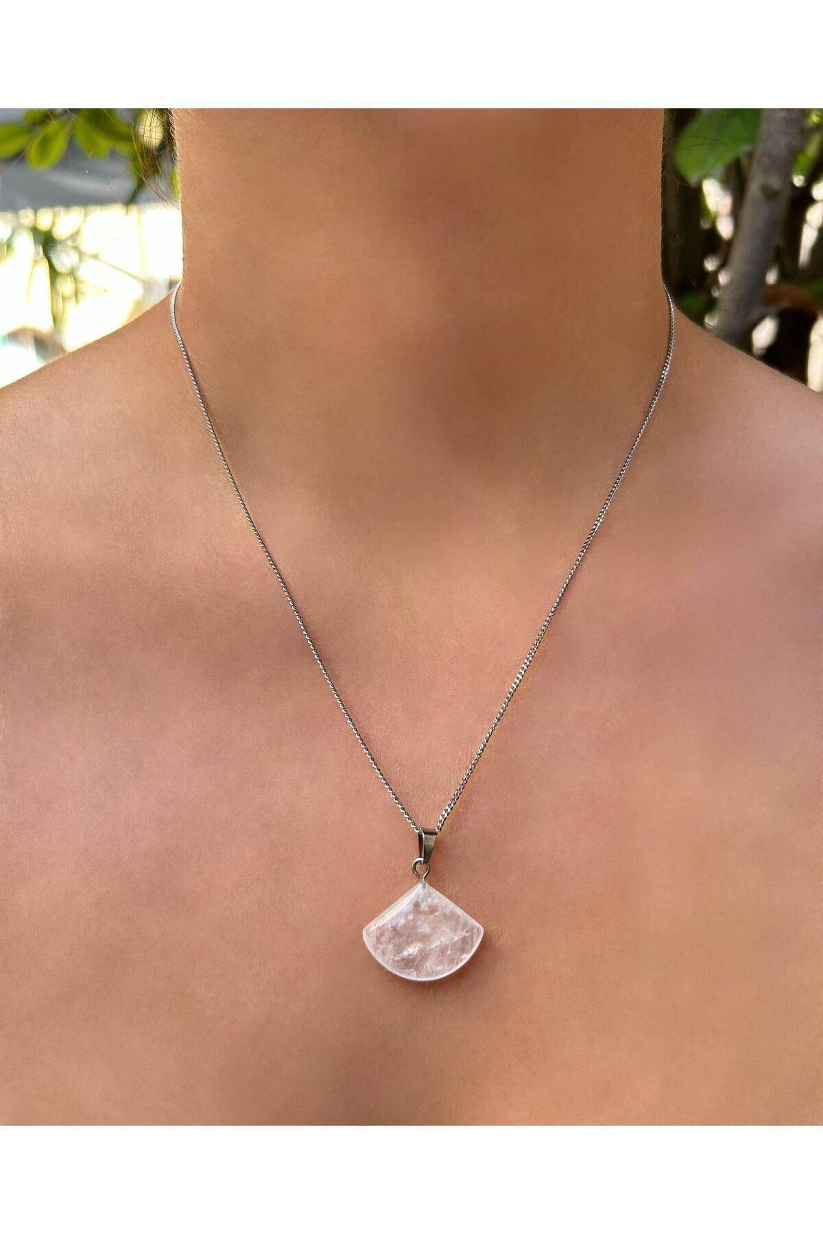 Asya Gems Necklace White Natural Stone Trendyol