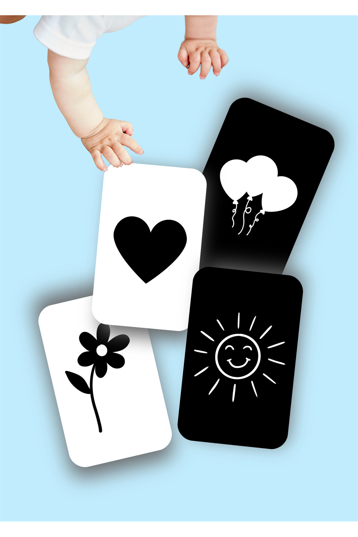 NT Handmade Ahşap Eğitici Kartlar 0-3 Ay Erken Eğitim Zeka Kartı Bebek Görsel Uyarım Kartları fotoğrafı 2 (önizleme)