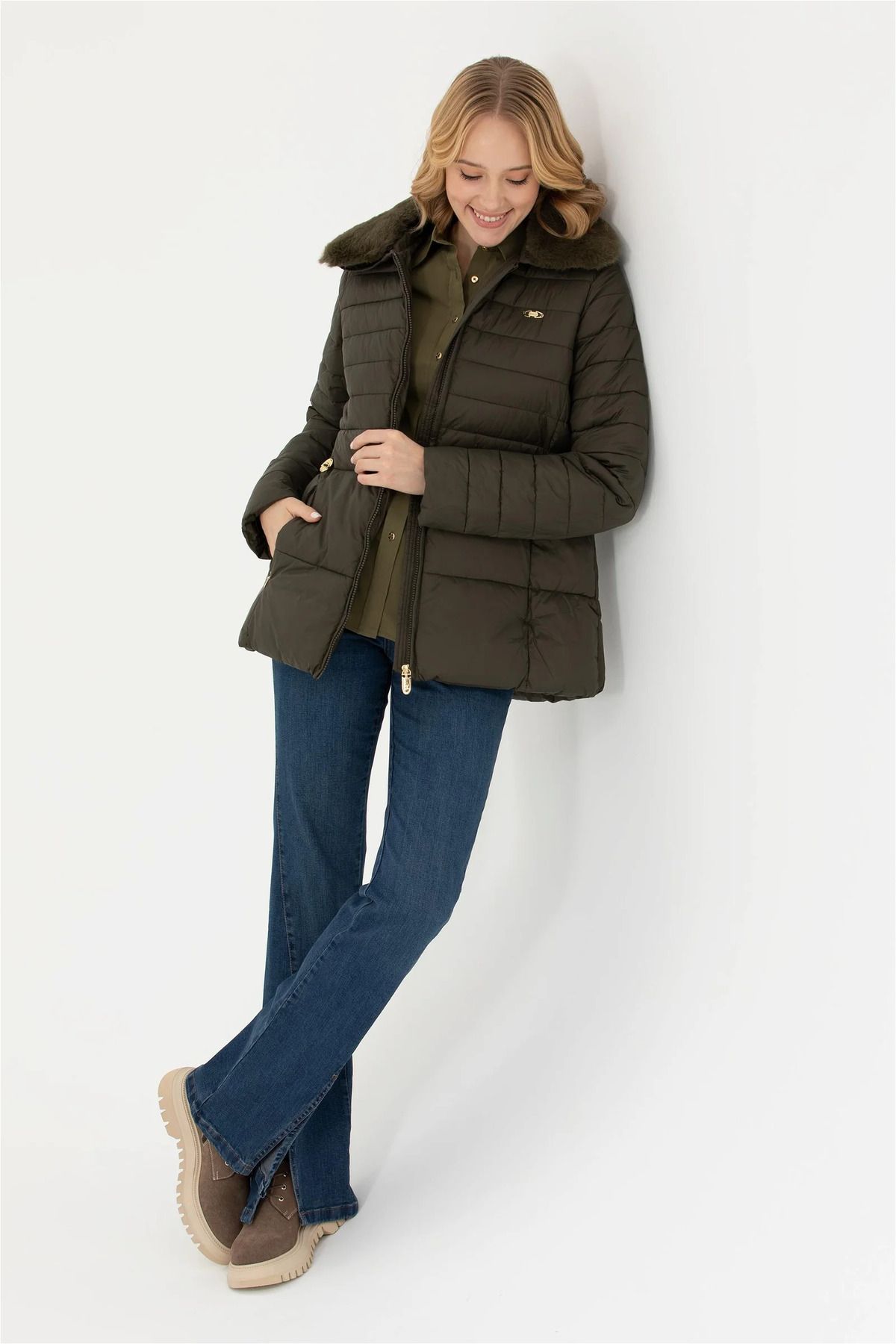 U.S. Polo Assn. U.S. POLO ASSN. SPORTS KHAKI COAT Trendyol
