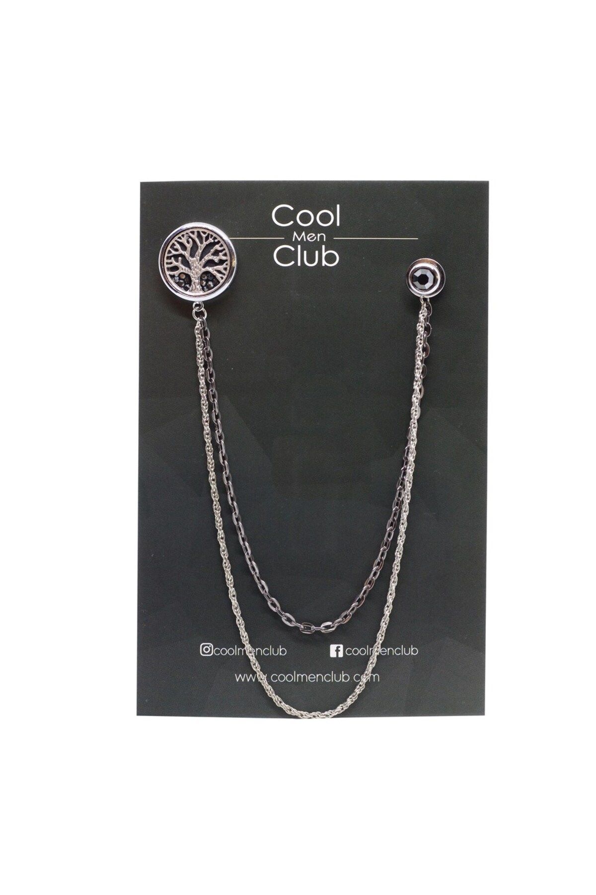 COOLMENCLUB Erkek Gümüş Ceket Yaka Iğnesi