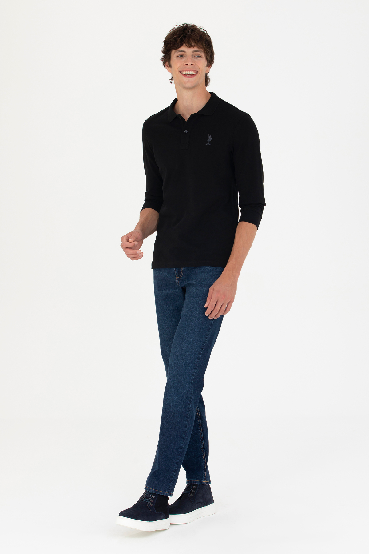 سویشرت مردانه مشکی یو اس پولو | G081GL082.000.1639077 اورجینال - تصویر 3