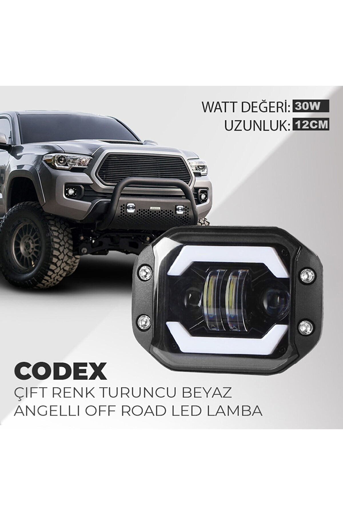 C9 Codex Angellı 30W Çift Renk Turuncu Beyaz Gömme Montaj Off Road led lambaTimothy Morton