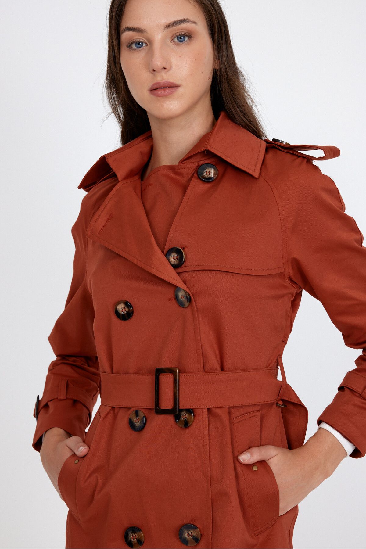 Red trench coat hot sale womens