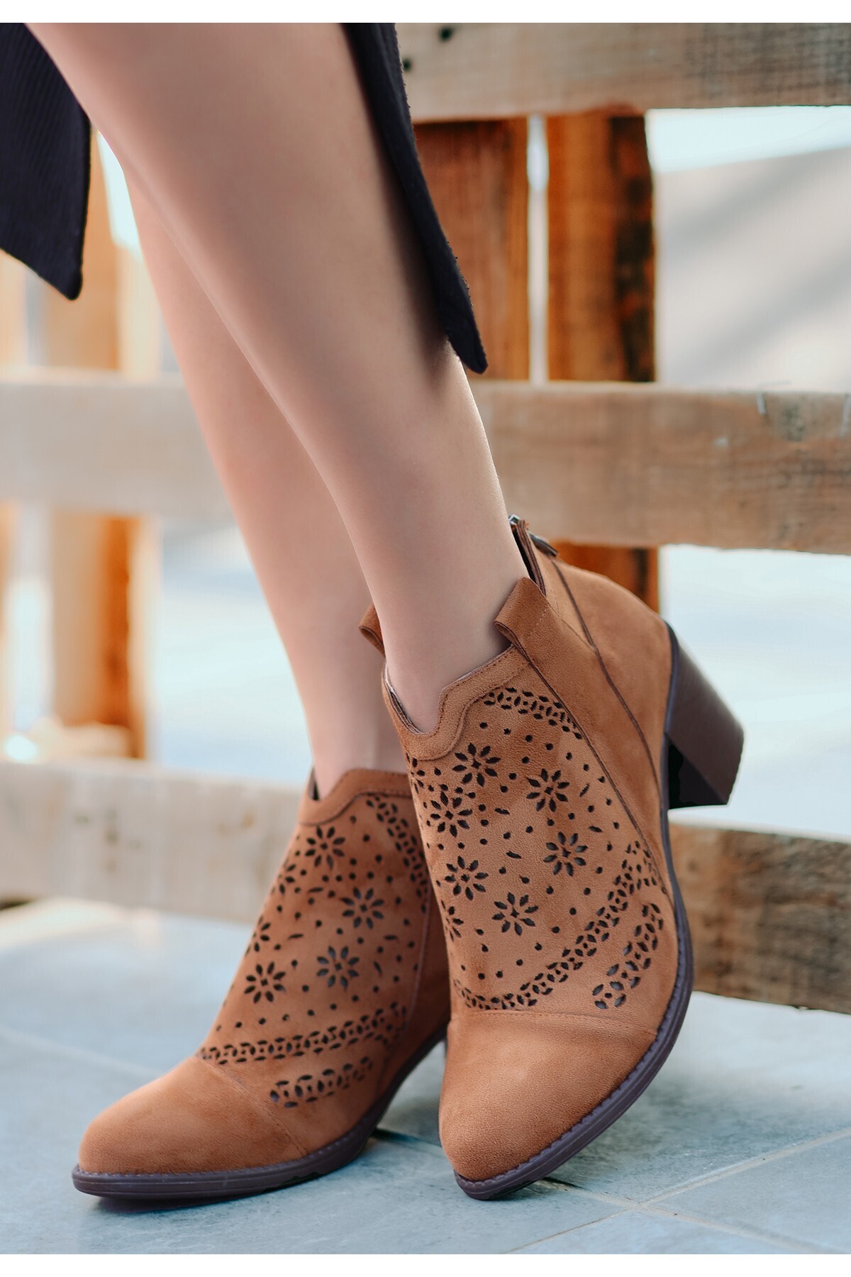 Wiwa Taba Süet Topuklu Bot