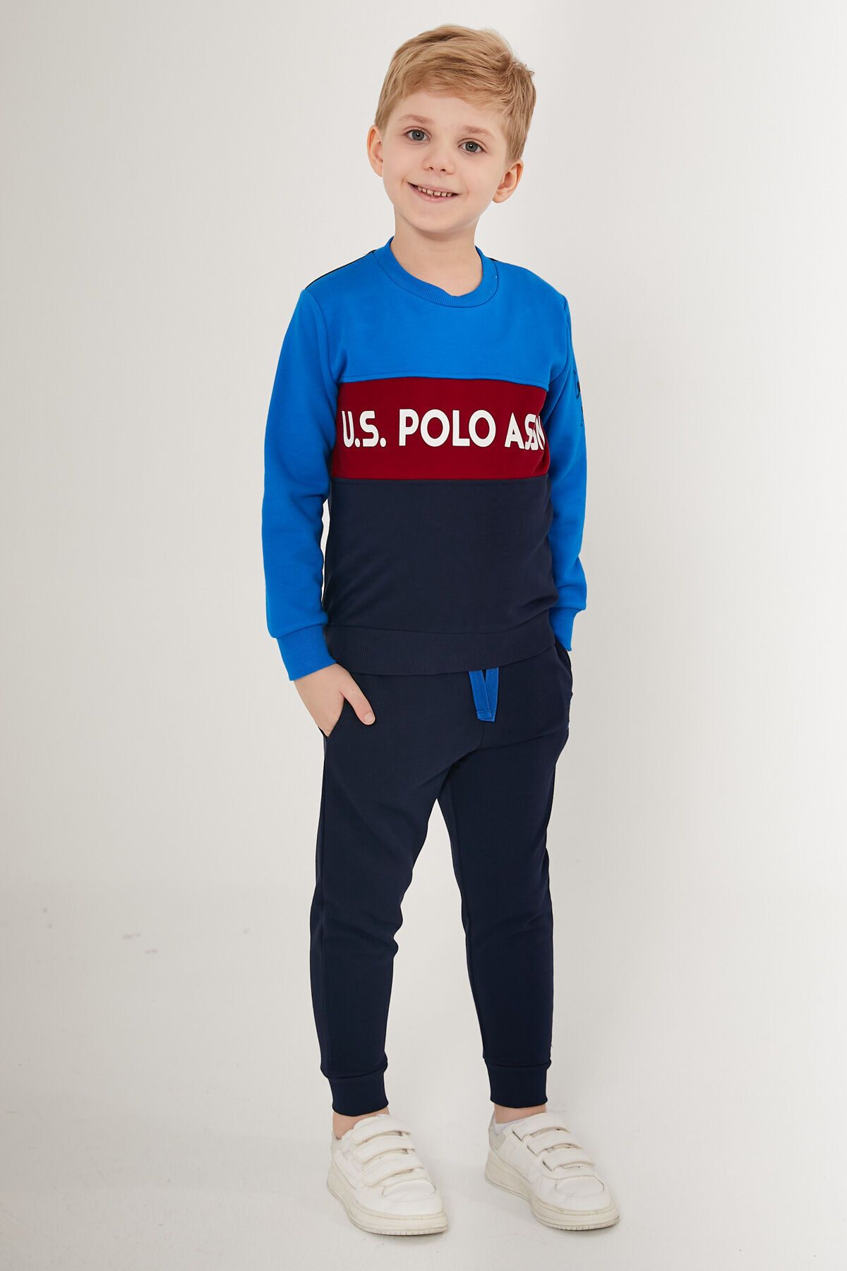 Blue and shop red polo sweatsuit