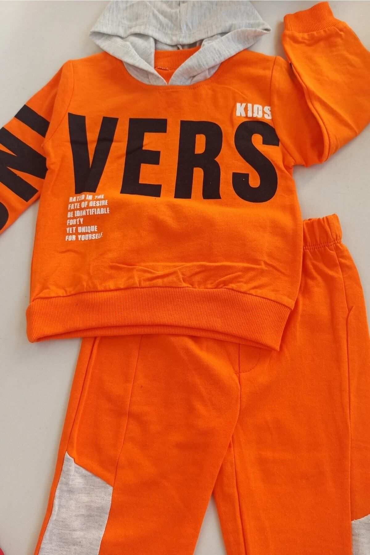 Kids orange sweatsuit discount