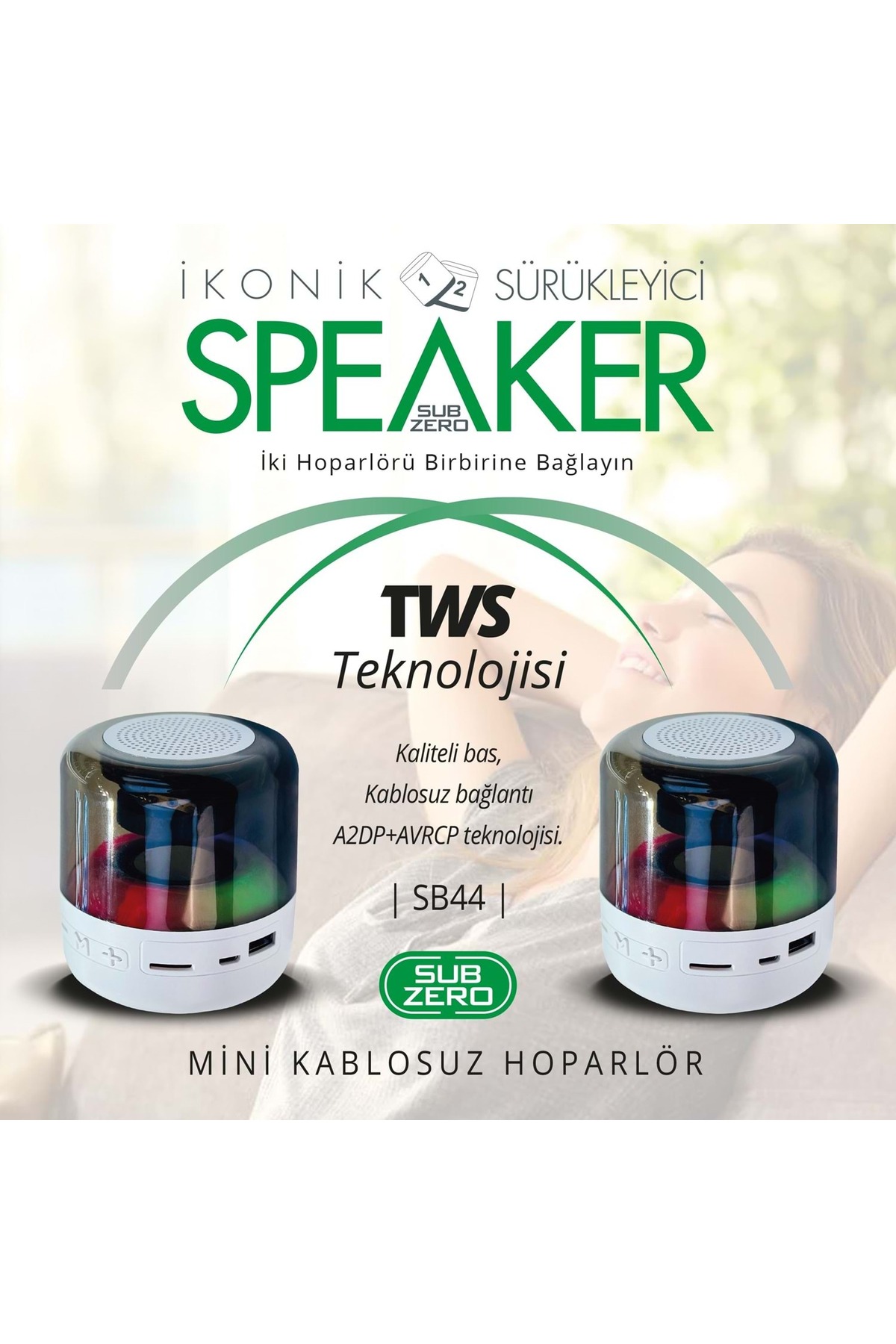 SB44 TWS Bluetooth/Usb/Sd/Aux/Led Işık Ses Bombas