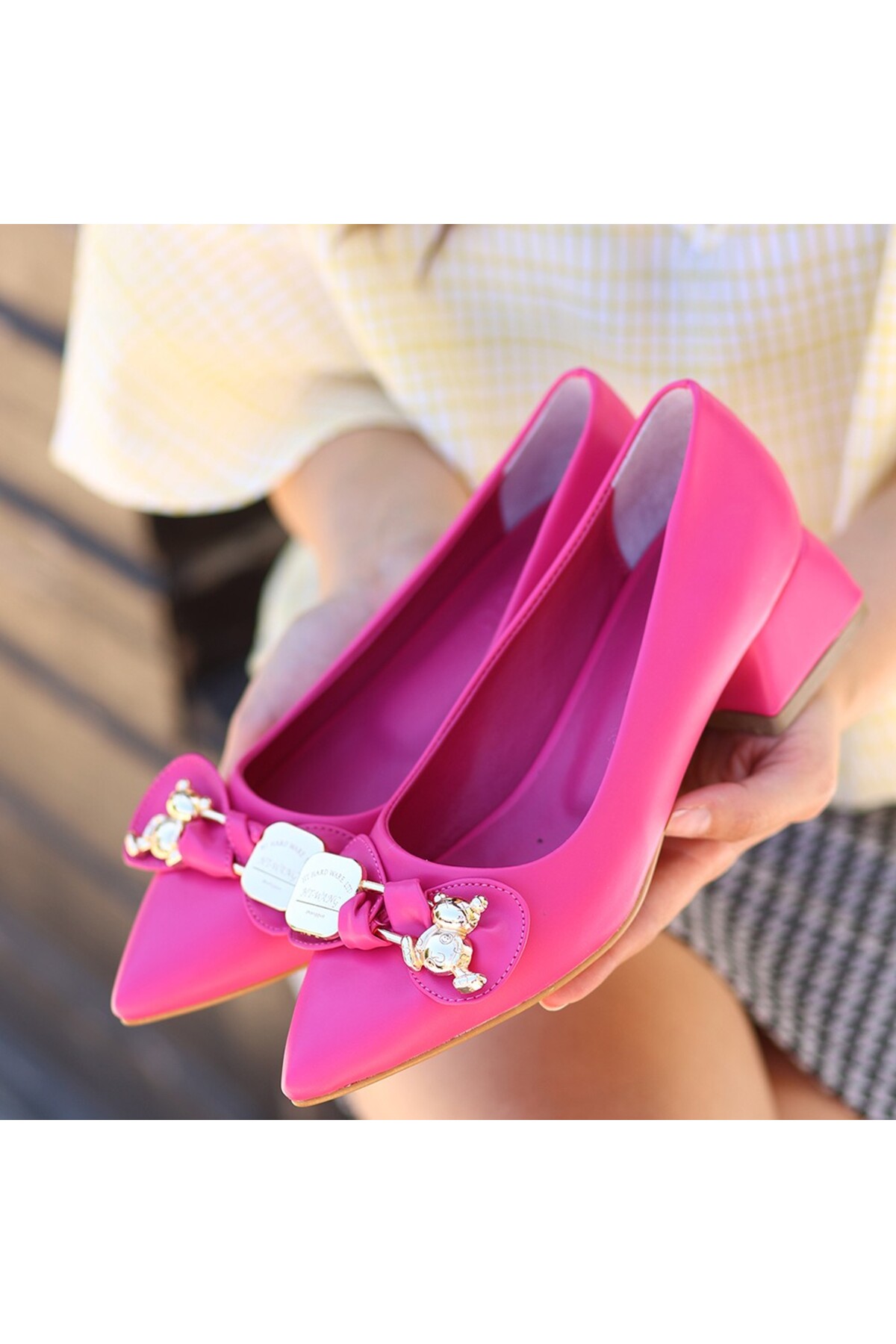 Zoxi Fuşya Cilt Topuklu Ayakkabı