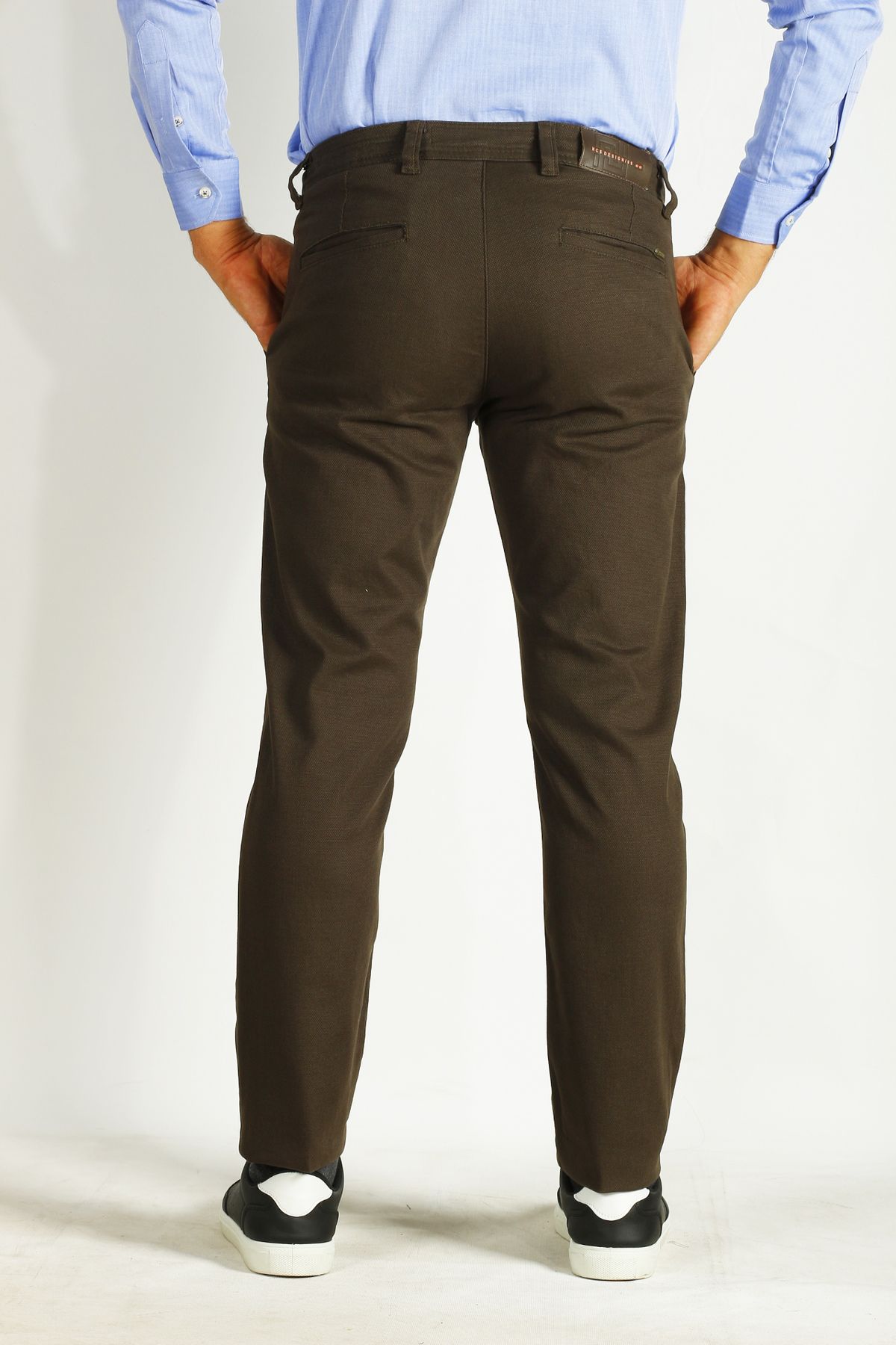 شلوار پارچه ای سبز مردانه لباس جیب جانبی خاکی باریک CHINO جین 2194 ان سی آر Ncs