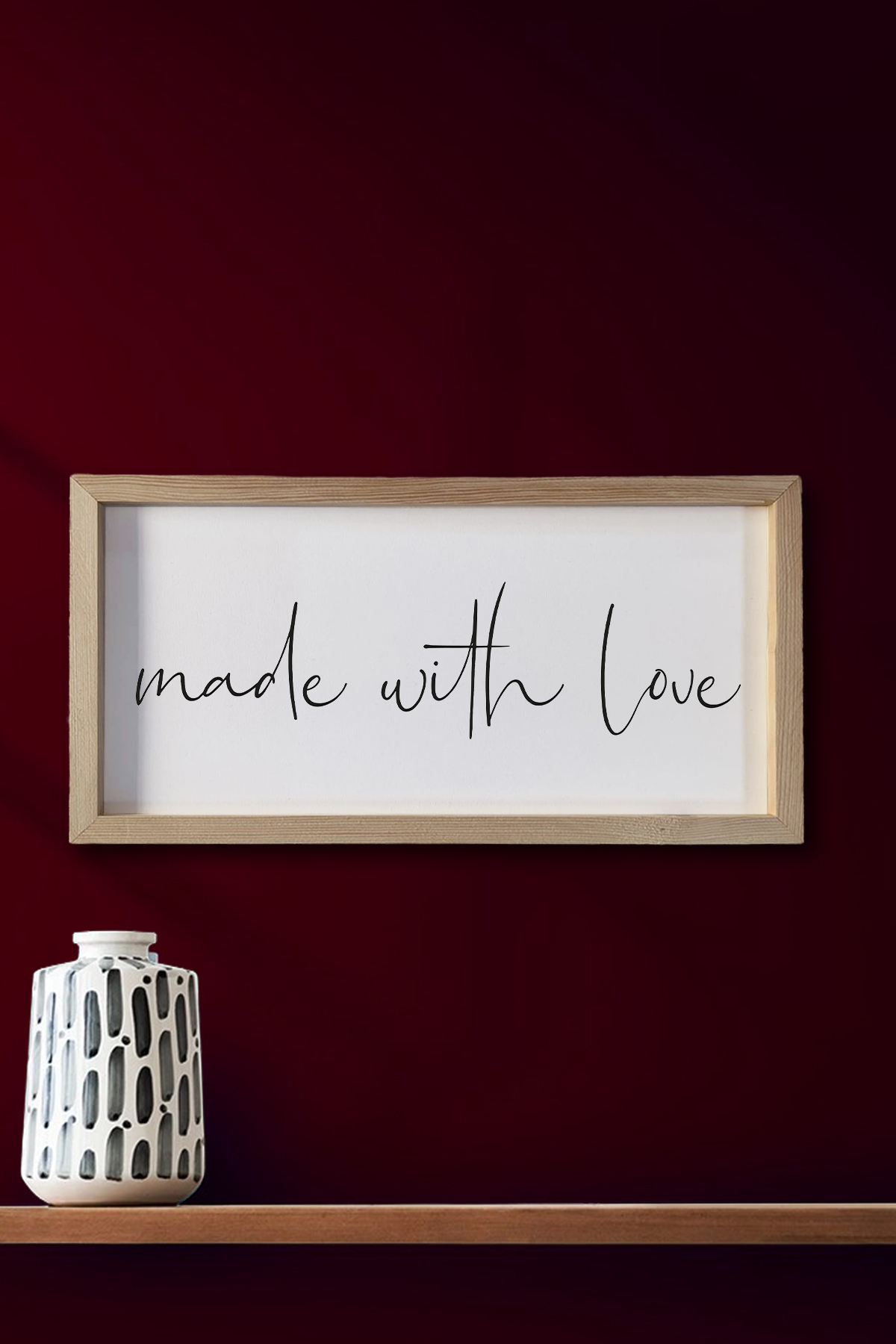 Kitchen Made With Love Wood Frame White Floor