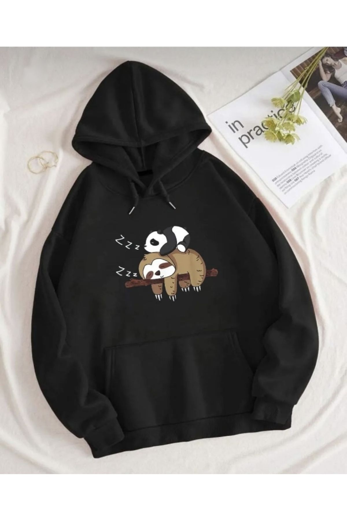 Black panda hoodie online