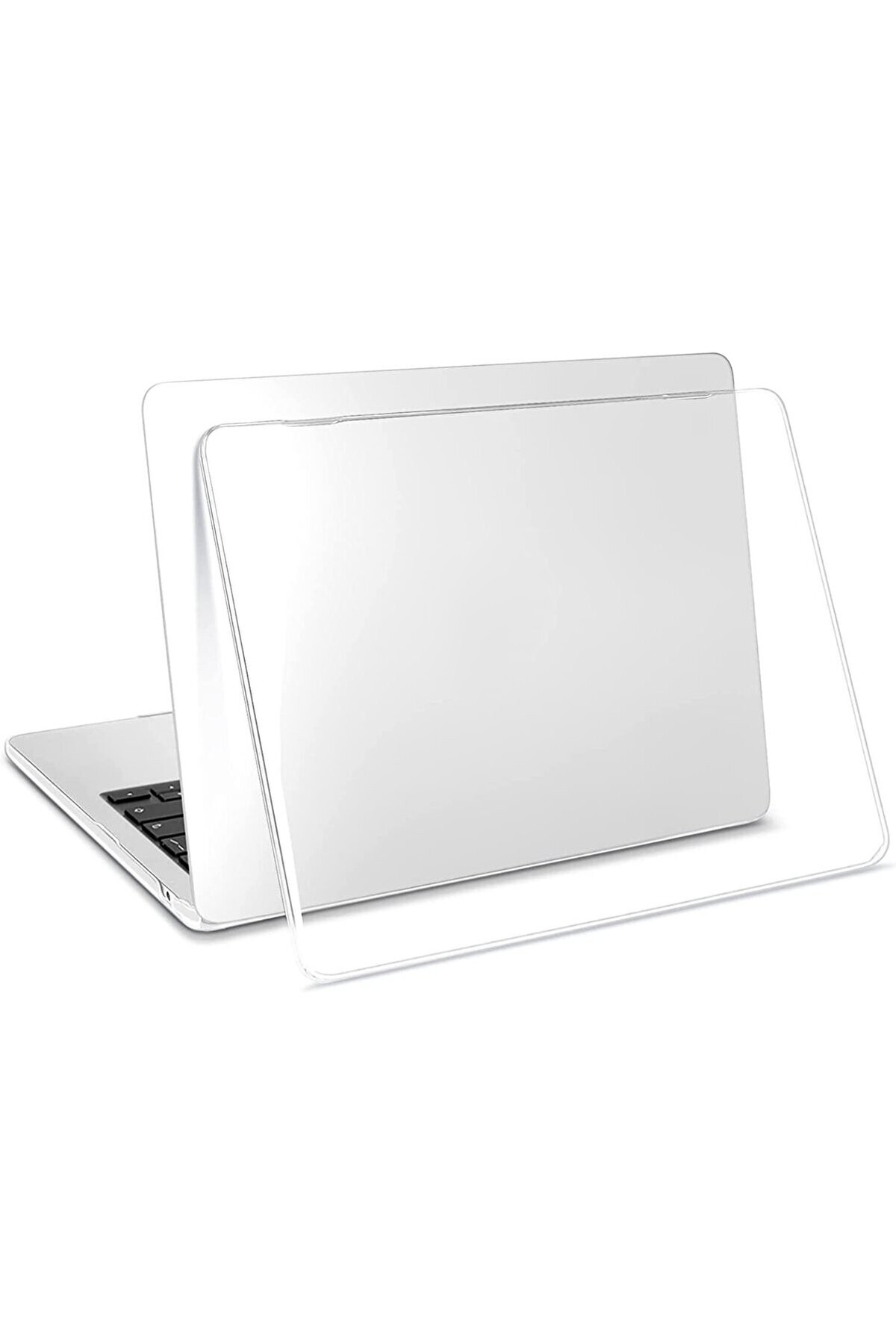 Macbook Pro 14.2" 2021 M1 A2442 Kılıf Hava Kanallı 360 Derece Kristal Şeffaf Koruyucu Kapak 6