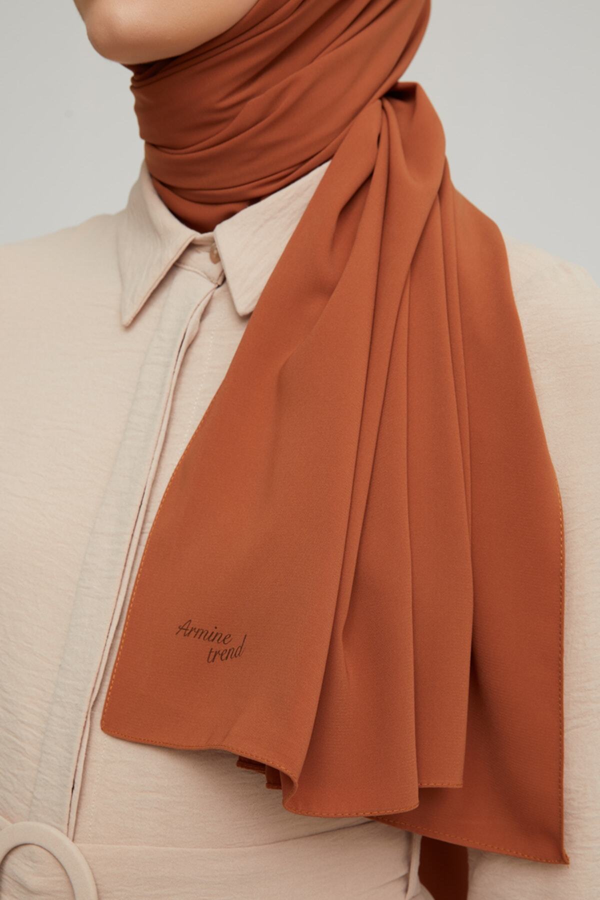 شال زنانه نارنجی آرمینه | S00OA0444081 اورجینال - تصویر 2