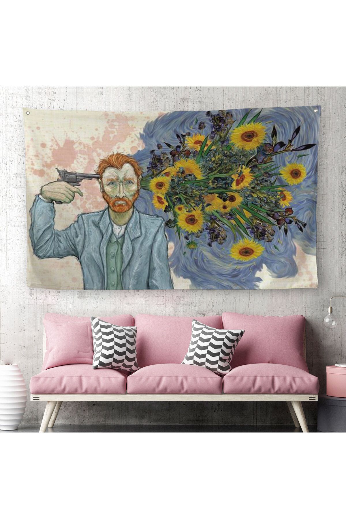 Harita Sepeti-Vincent van Gogh Surreal Suicide Wall Cover-Carpet-6659 1