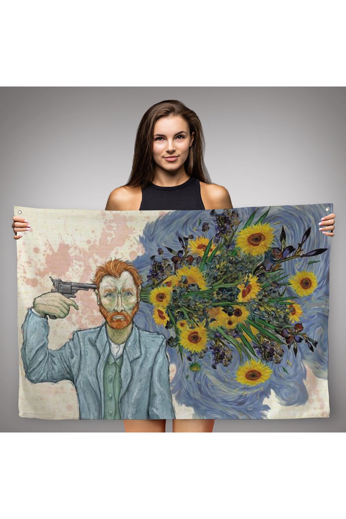 Harita Sepeti-Vincent van Gogh Surreal Suicide Wall Cover-Carpet-6659 2