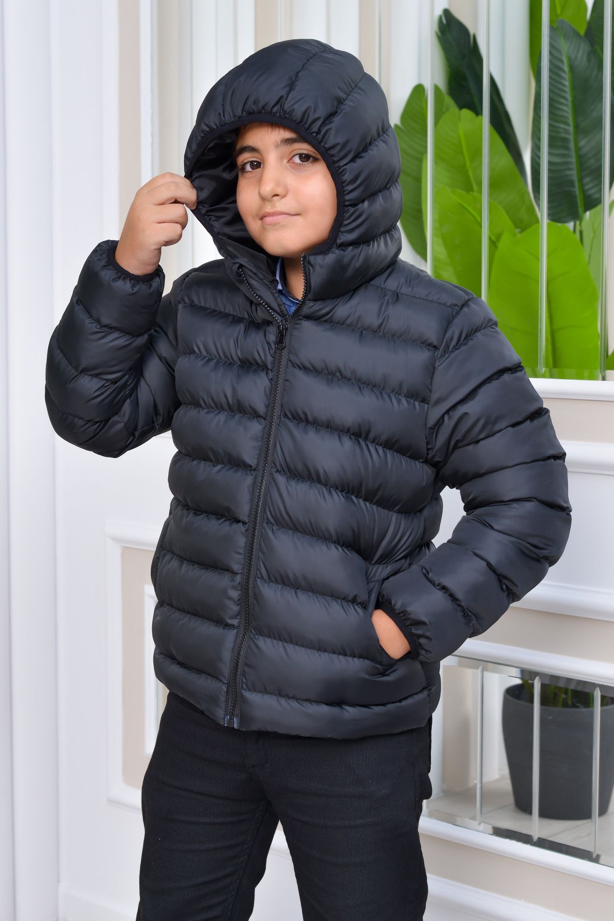 HEM ALL Micro Design Hooded Puffer Jacket Trendyol