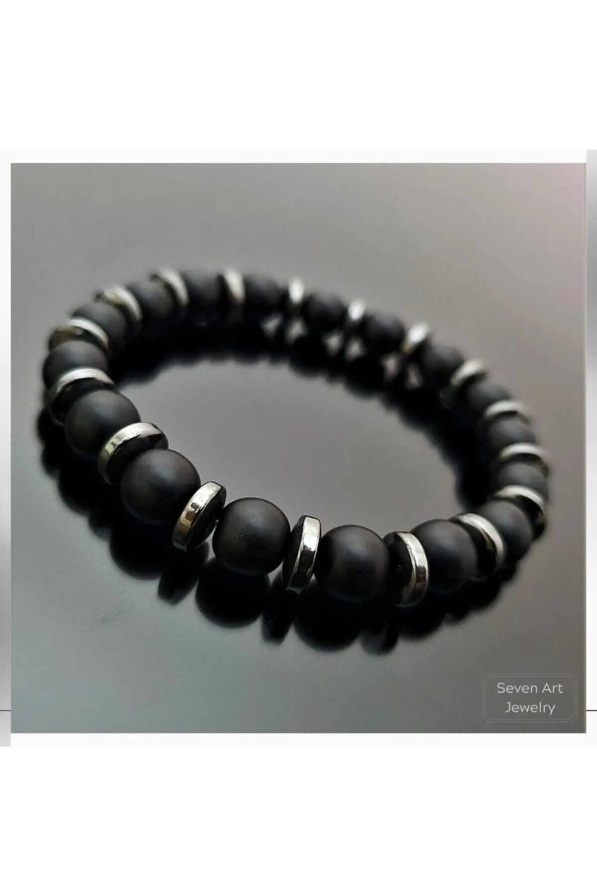 Black onyx bead bracelet deals