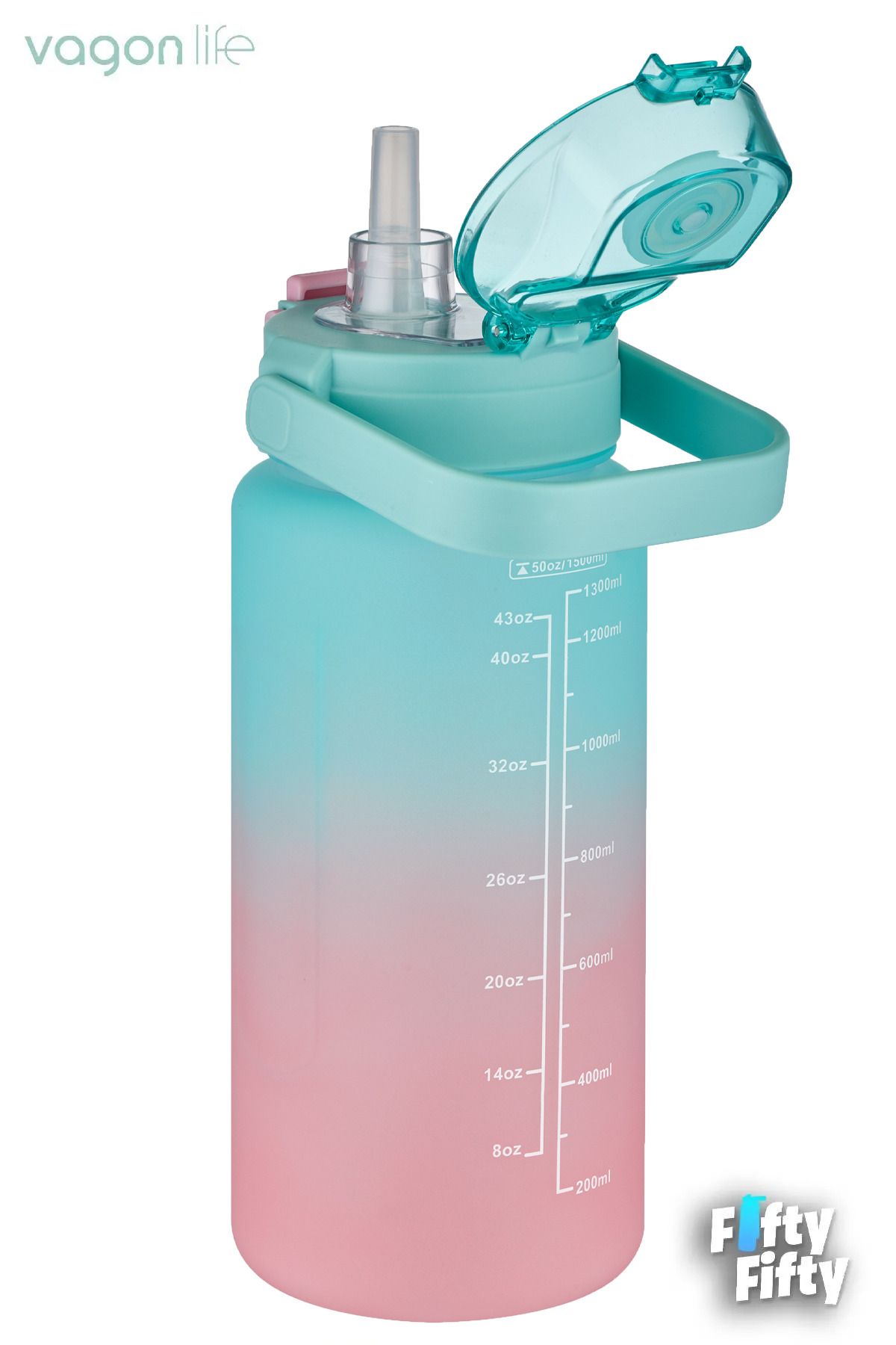 قمقمه کمپ سبز 1500 میل رنگهای تحقق یافته Pipetou Piper Free Double Color Softtouch Matura Matara Vagonlife