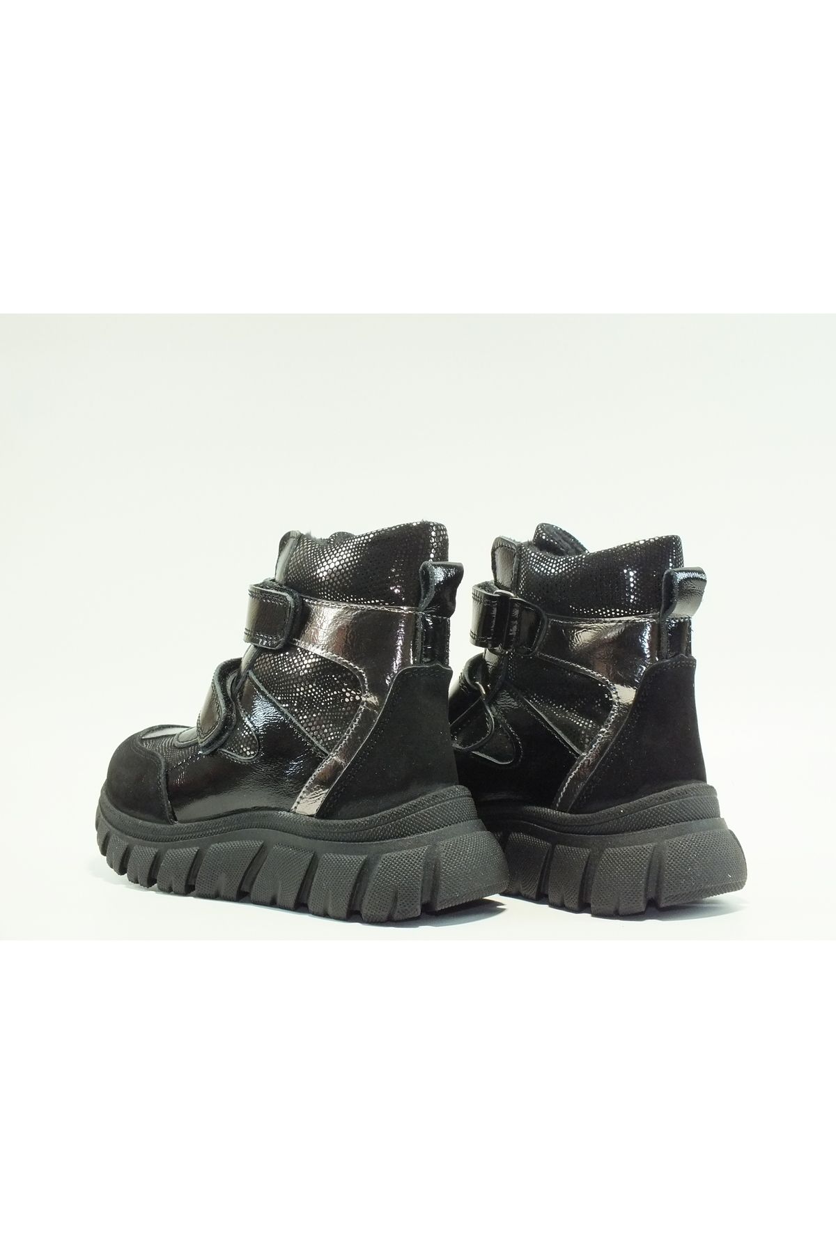 Toddler-Double Velcro Shiny Leather Boots PF-5091 4