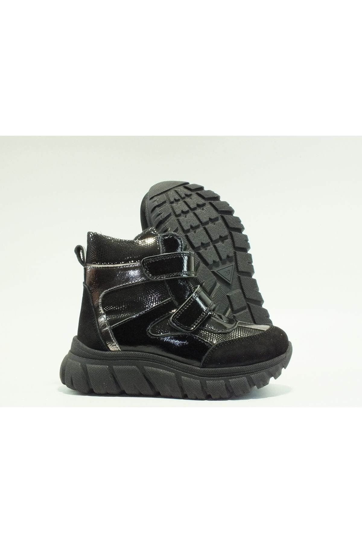 Toddler-Double Velcro Shiny Leather Boots PF-5091 3