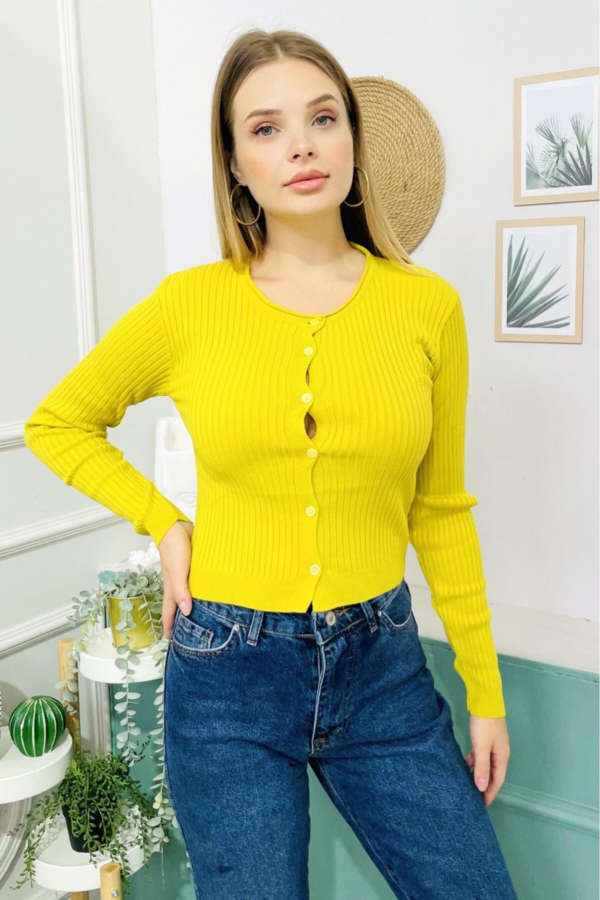 Mustard short hot sale cardigan