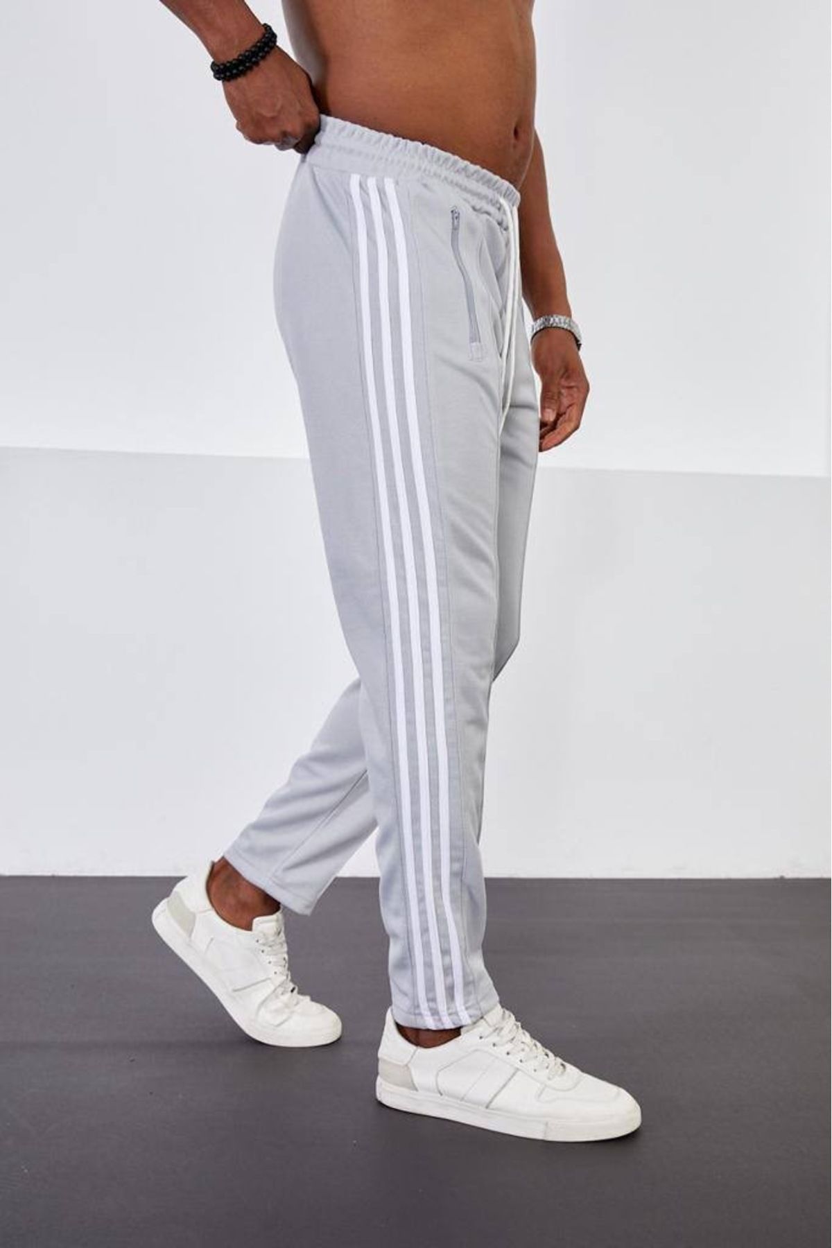 Mens side hotsell stripe joggers