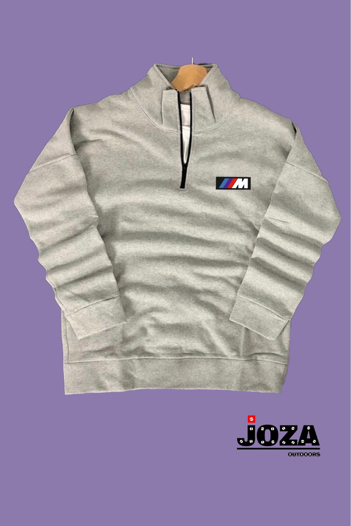 Joza Outdoors Unisex Women Men Bmw M Logo Printed Half Zipper