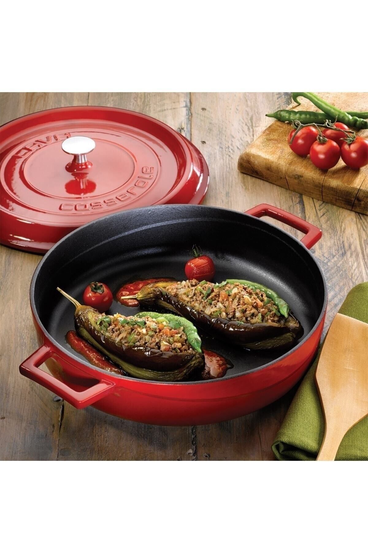 Lava-Cast Iron Multi-Purpose Flat Pot Trendy Series Diameter(ø)24 - Orange 5