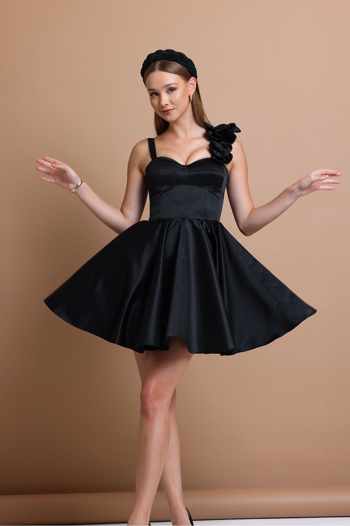 Flared skirt store evening dress