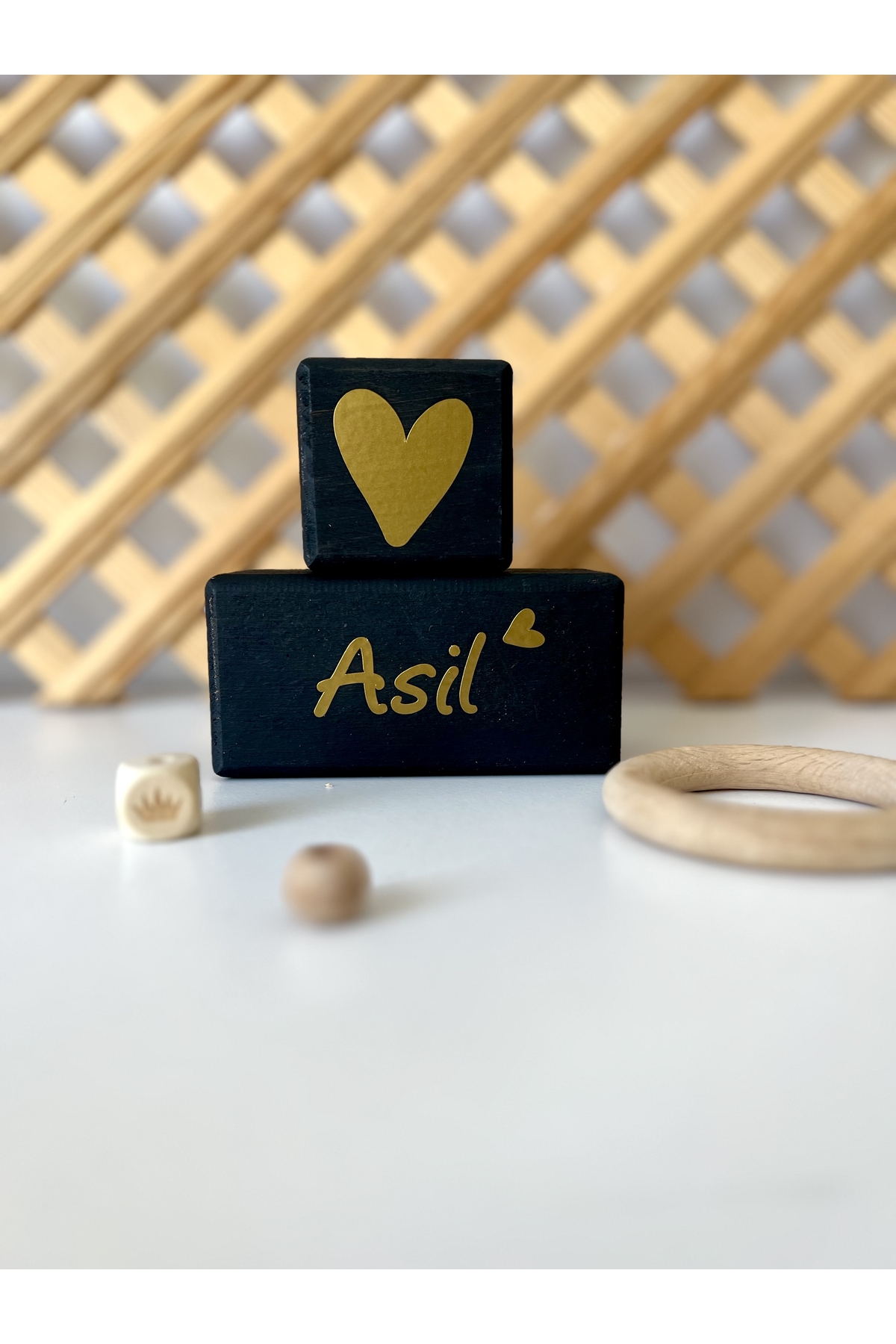 Isimli Bebek Anne Anı Küpü Dekor Türkçe 5li Set Isimli Ahşap Bebek Anı Küpleri Siyah Ahşap