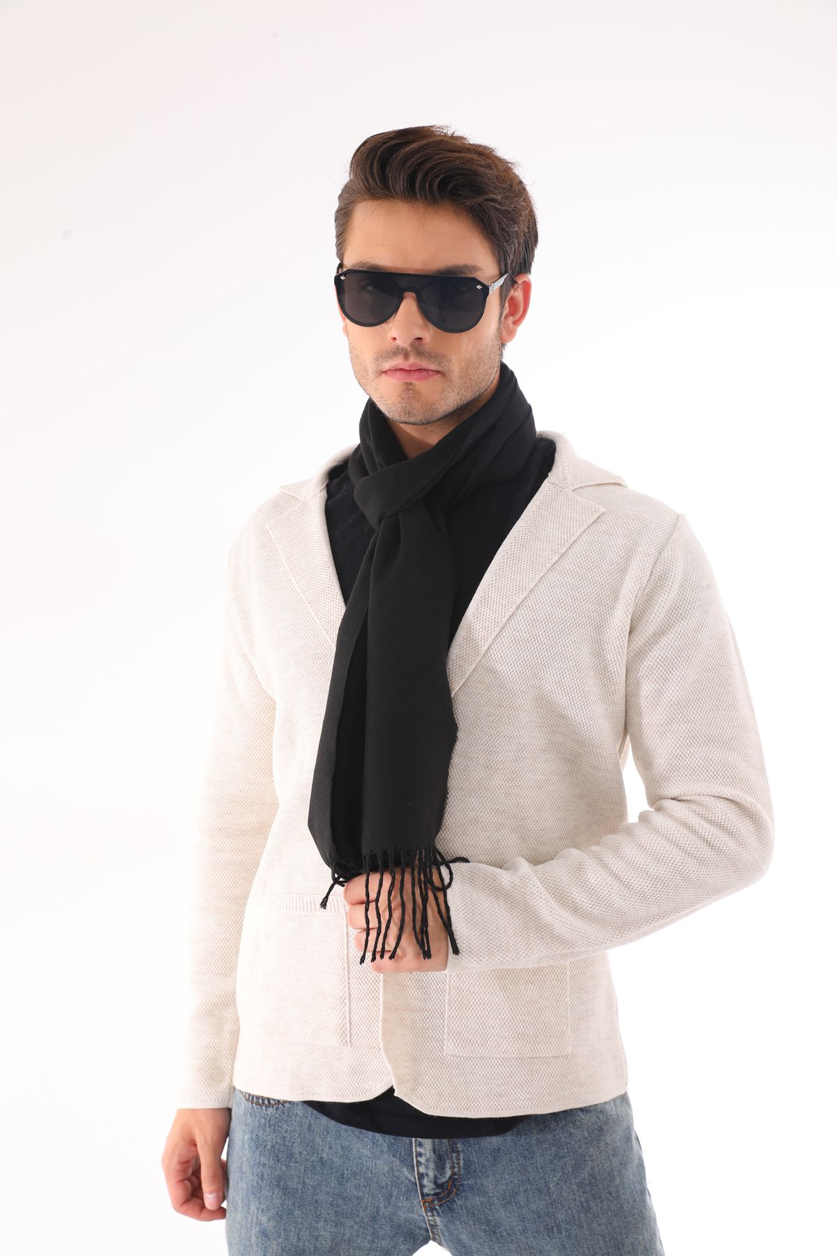 Navy and black scarf hotsell